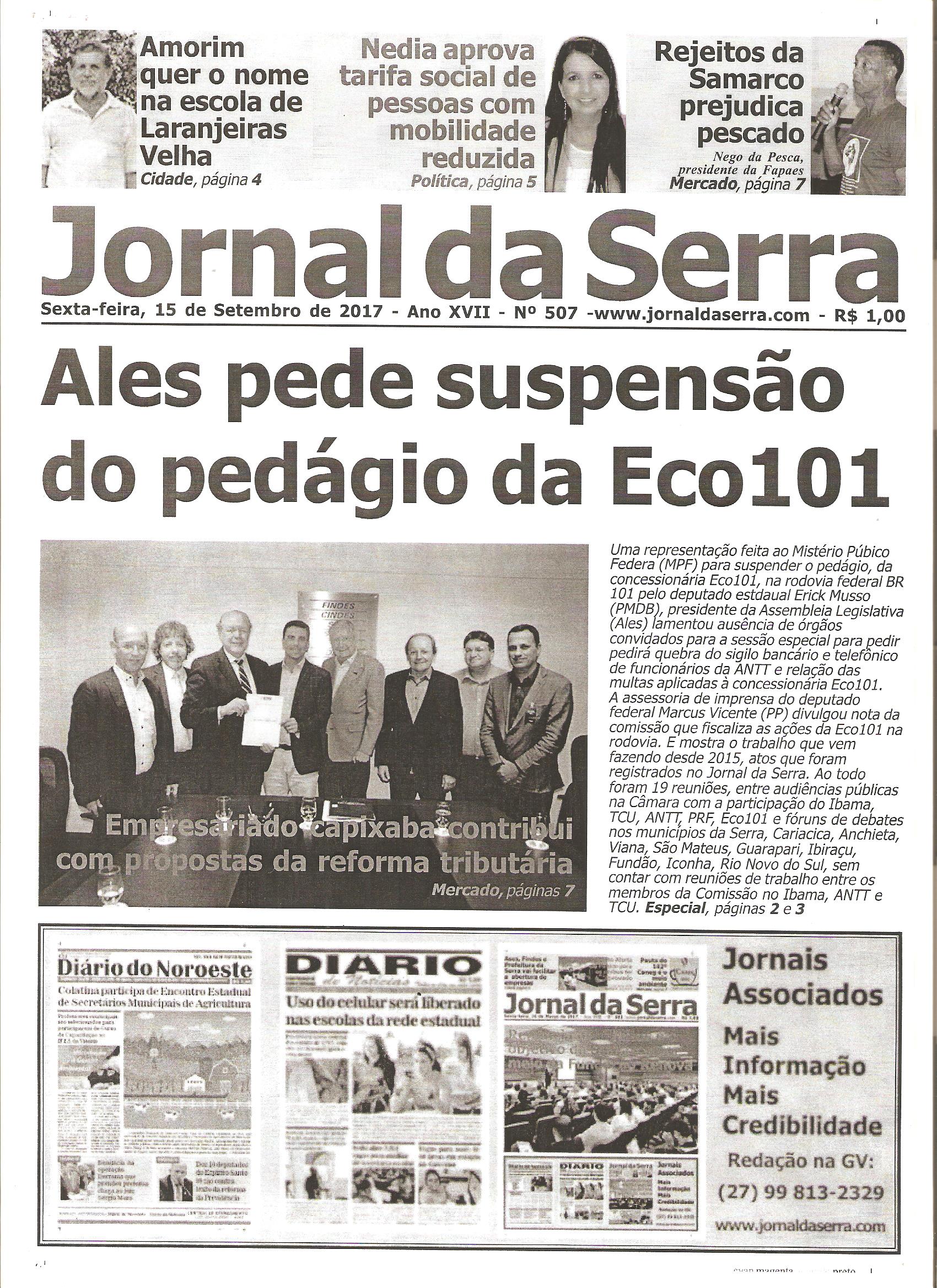 CLIPPING JS  15 09              ( JORNAL DA SERRA )