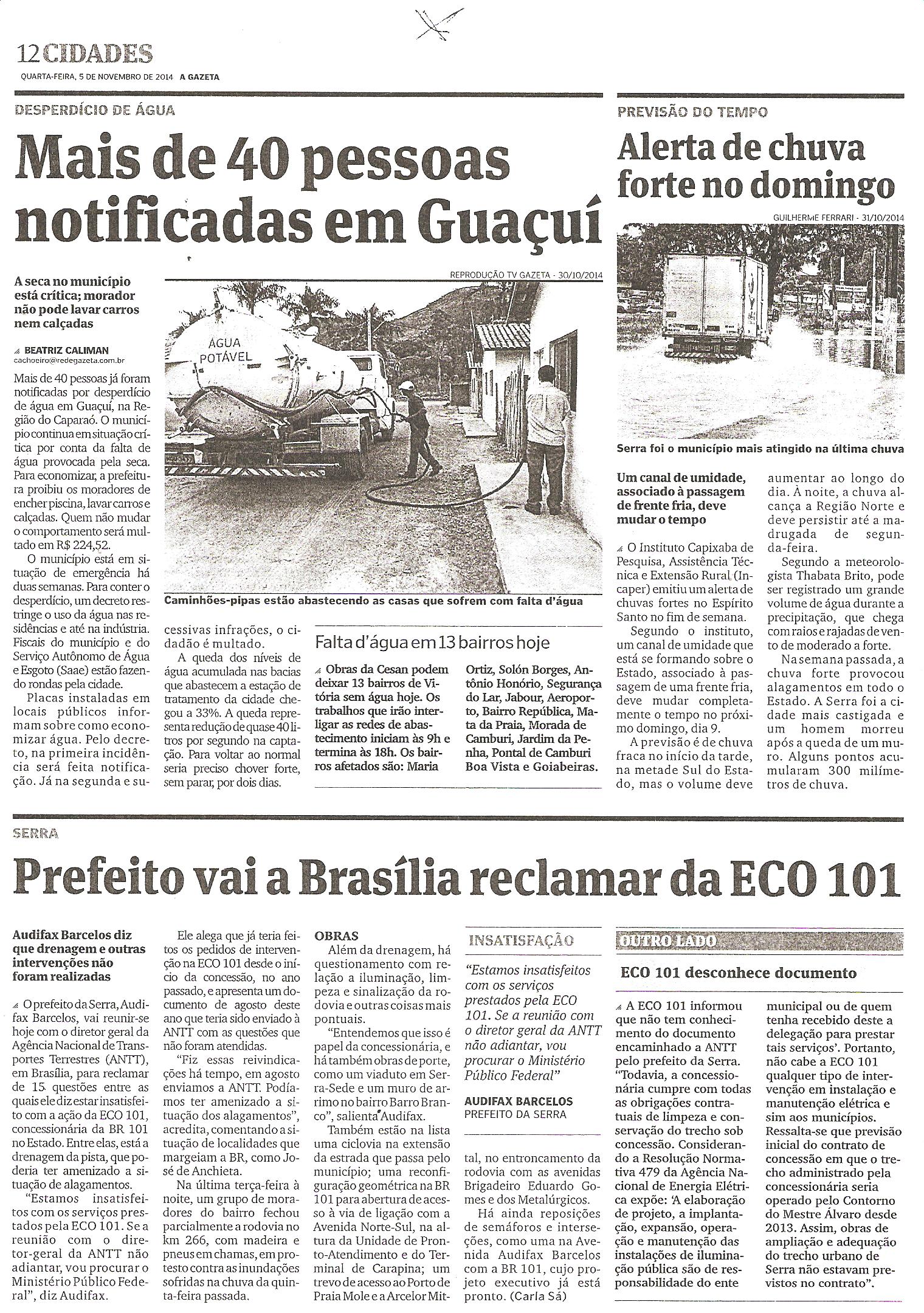 Prefeito vai a Brasília reclamar da ECO 101