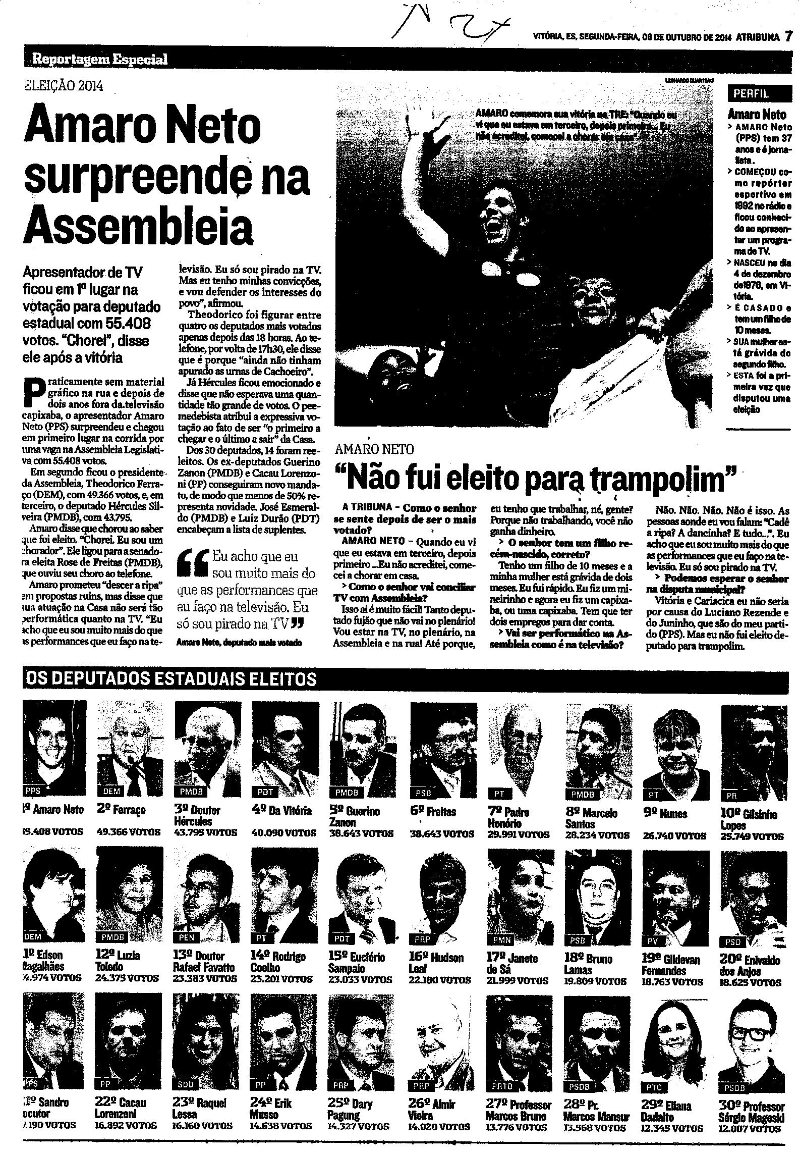 Amaro Neto supreende na Assembléia