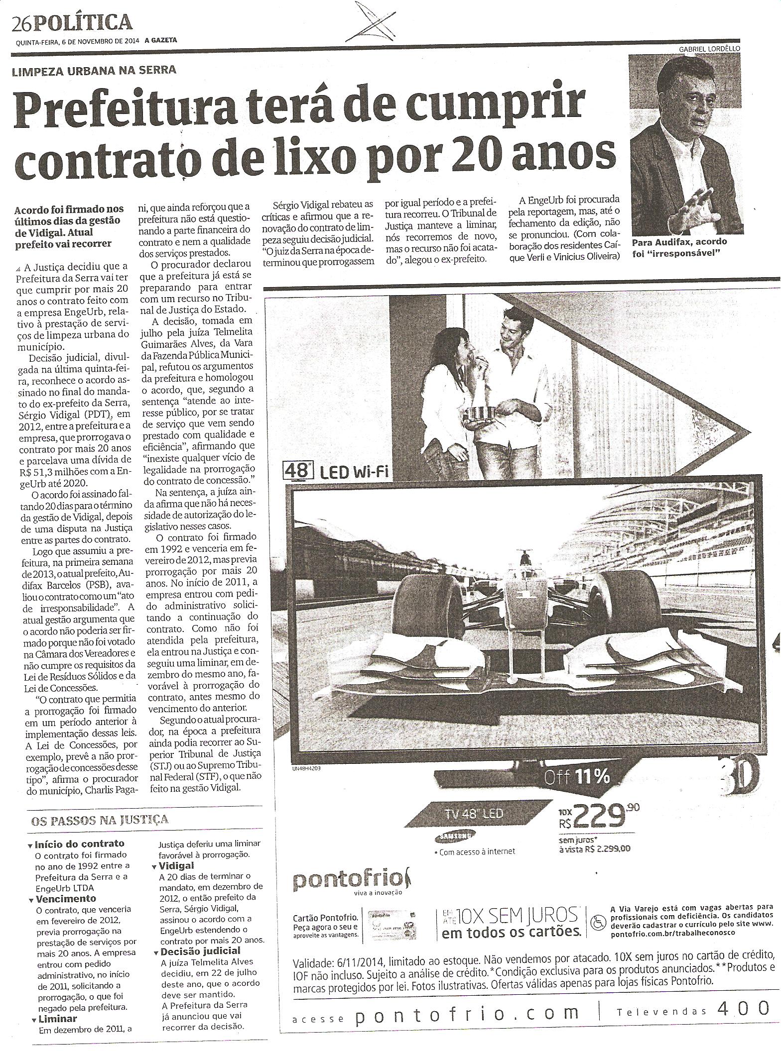 Prefeitura terá de cumprir contrato de lixo por 20 anos