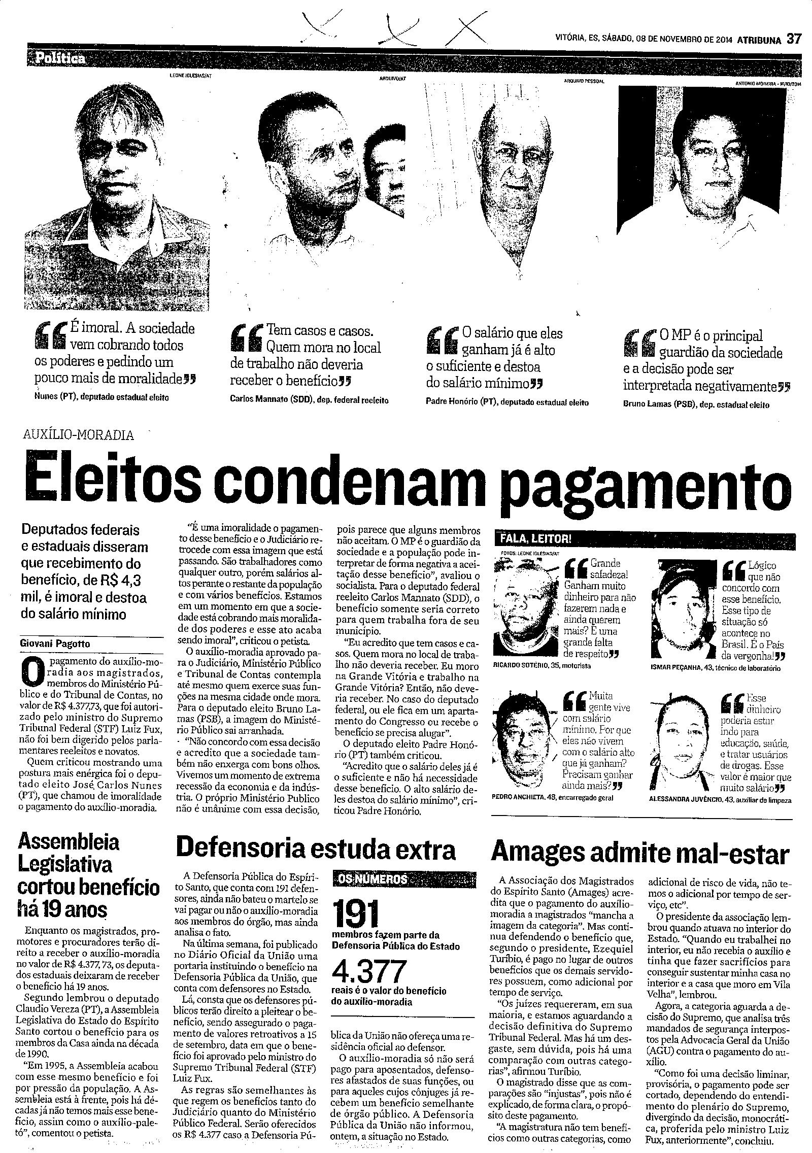 Eleitos condenam pagamento