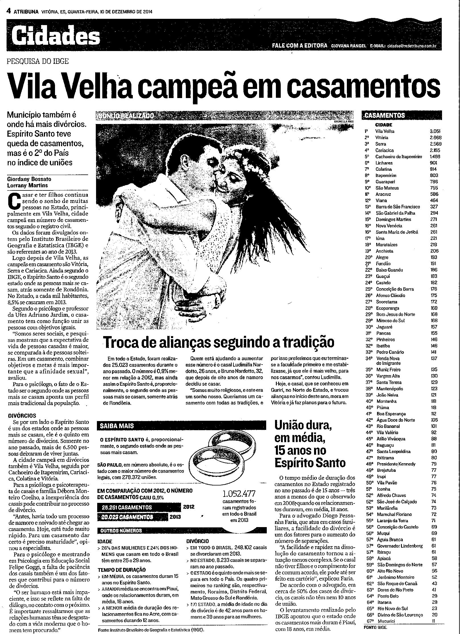 Vila Velha Campeã em casamentos