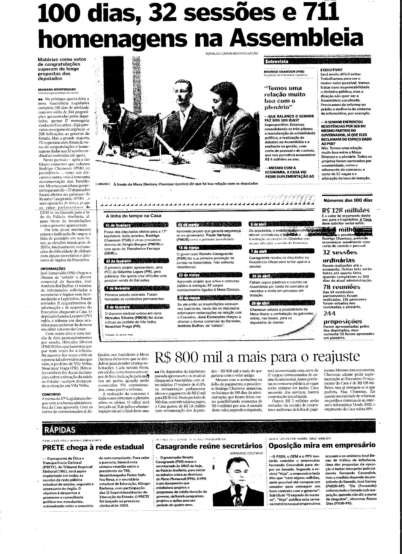 100 dias, 32 sessões e 711 homenagens na Assembleia