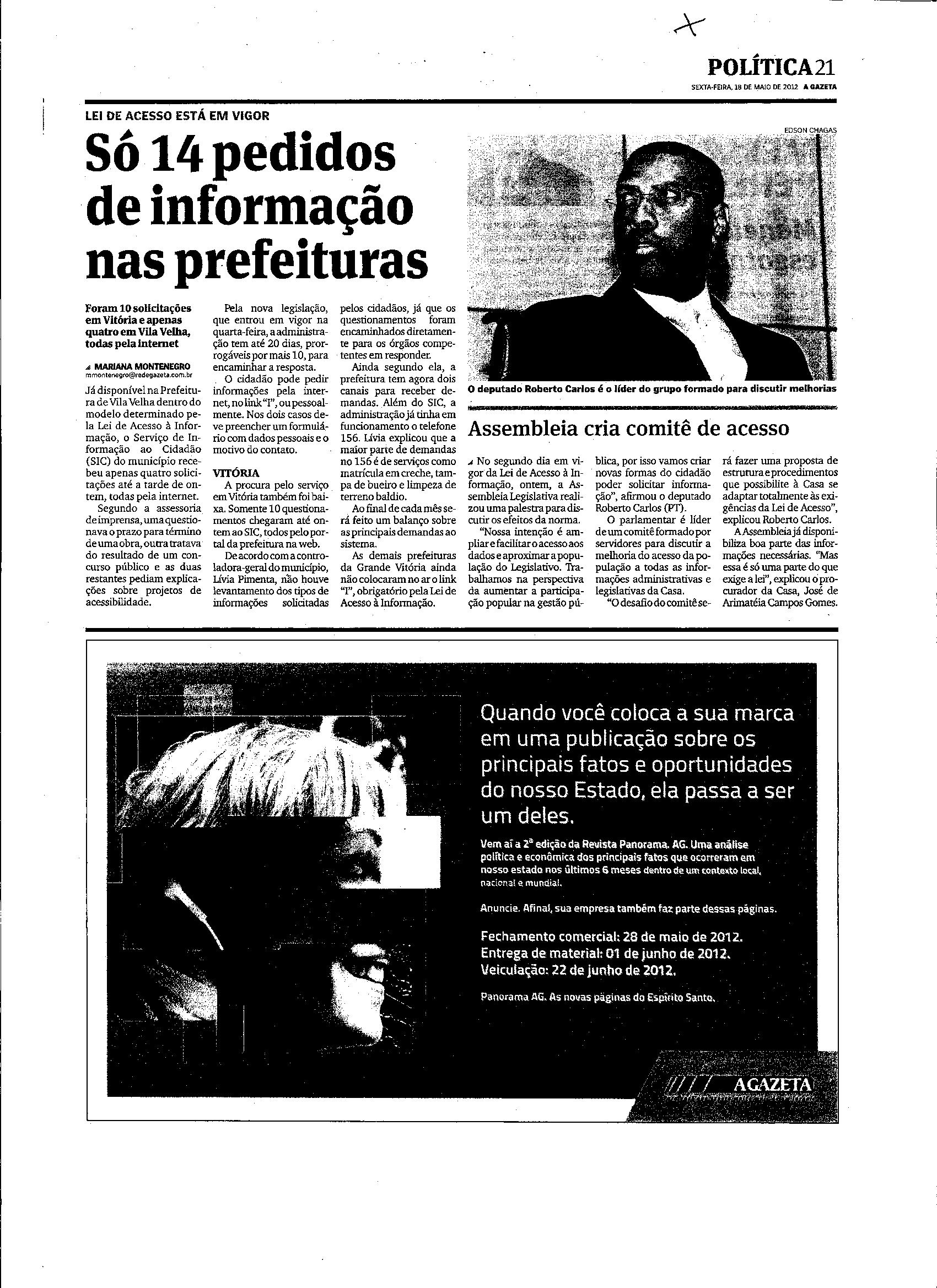 Só 14 pedidos de informação nas prefeituras