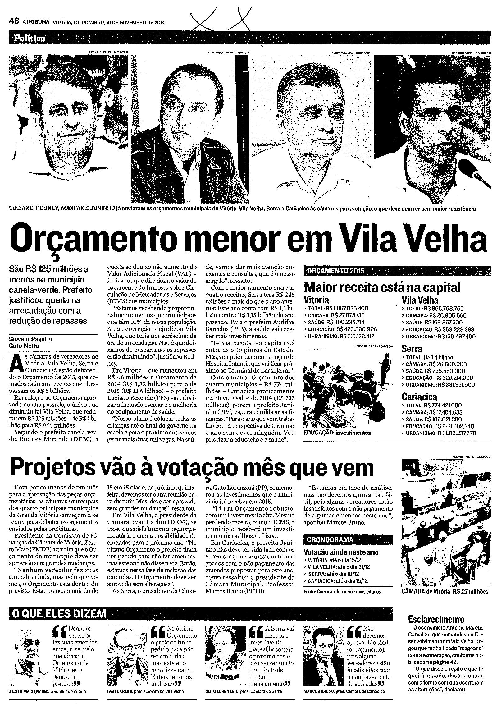Orçamento menor em Vila Velha