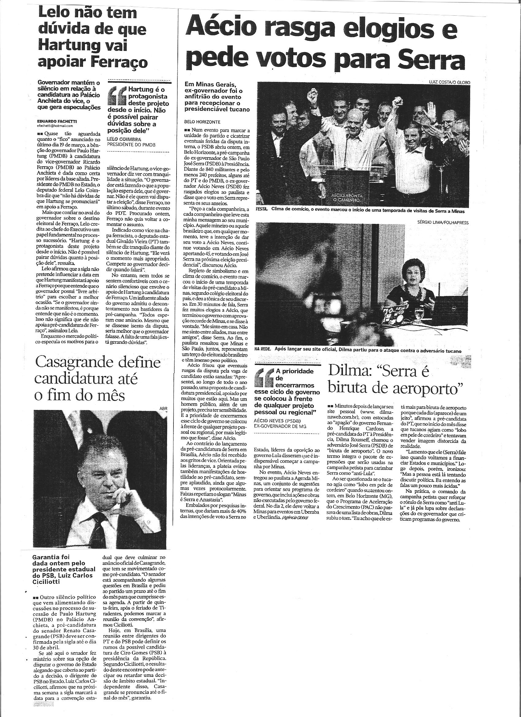 Política -  Lelo não tem dúvida de que Hartung vai apoiar Ferraço