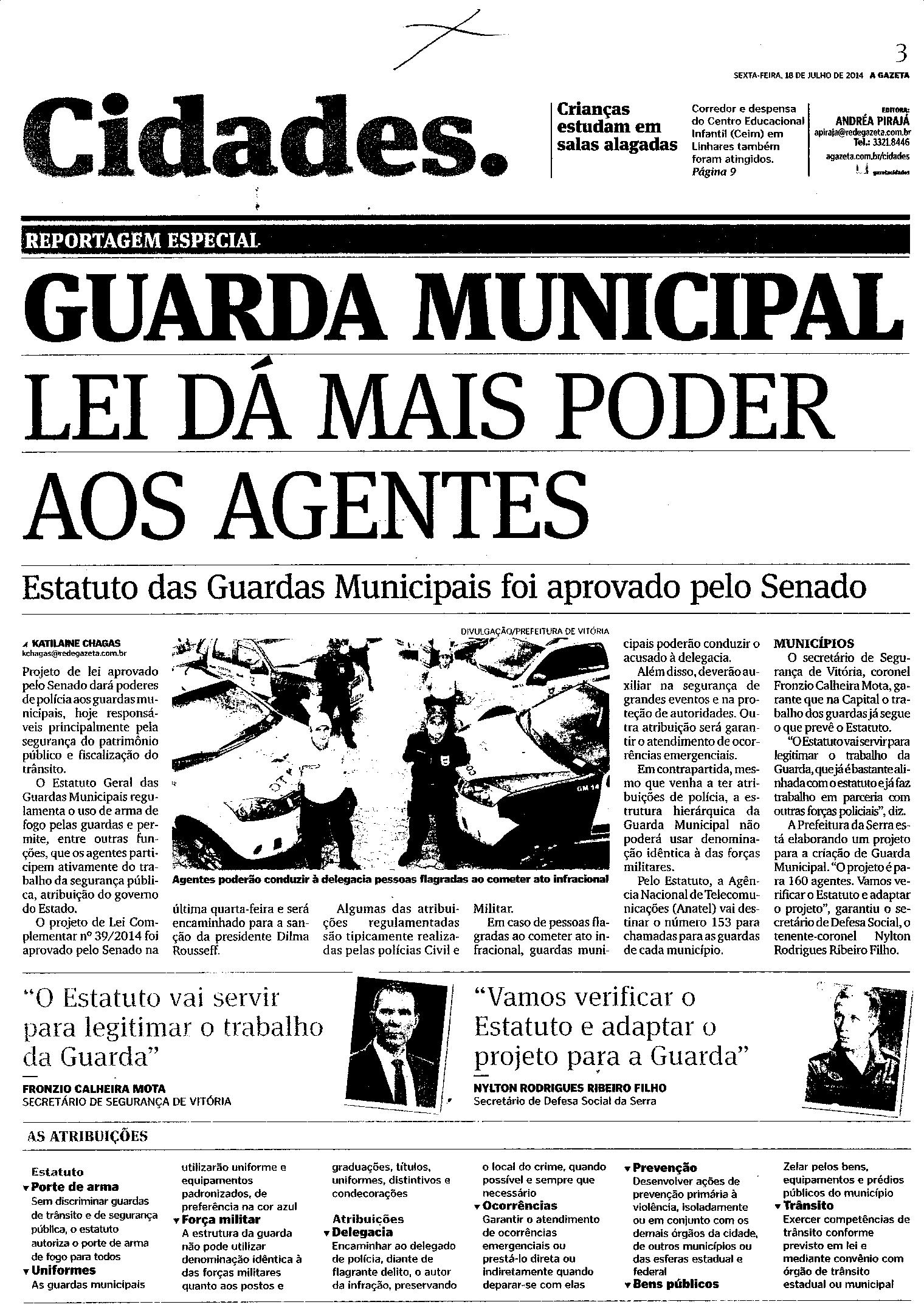 Guarda Municipal Lei dá mais poder aos agentes