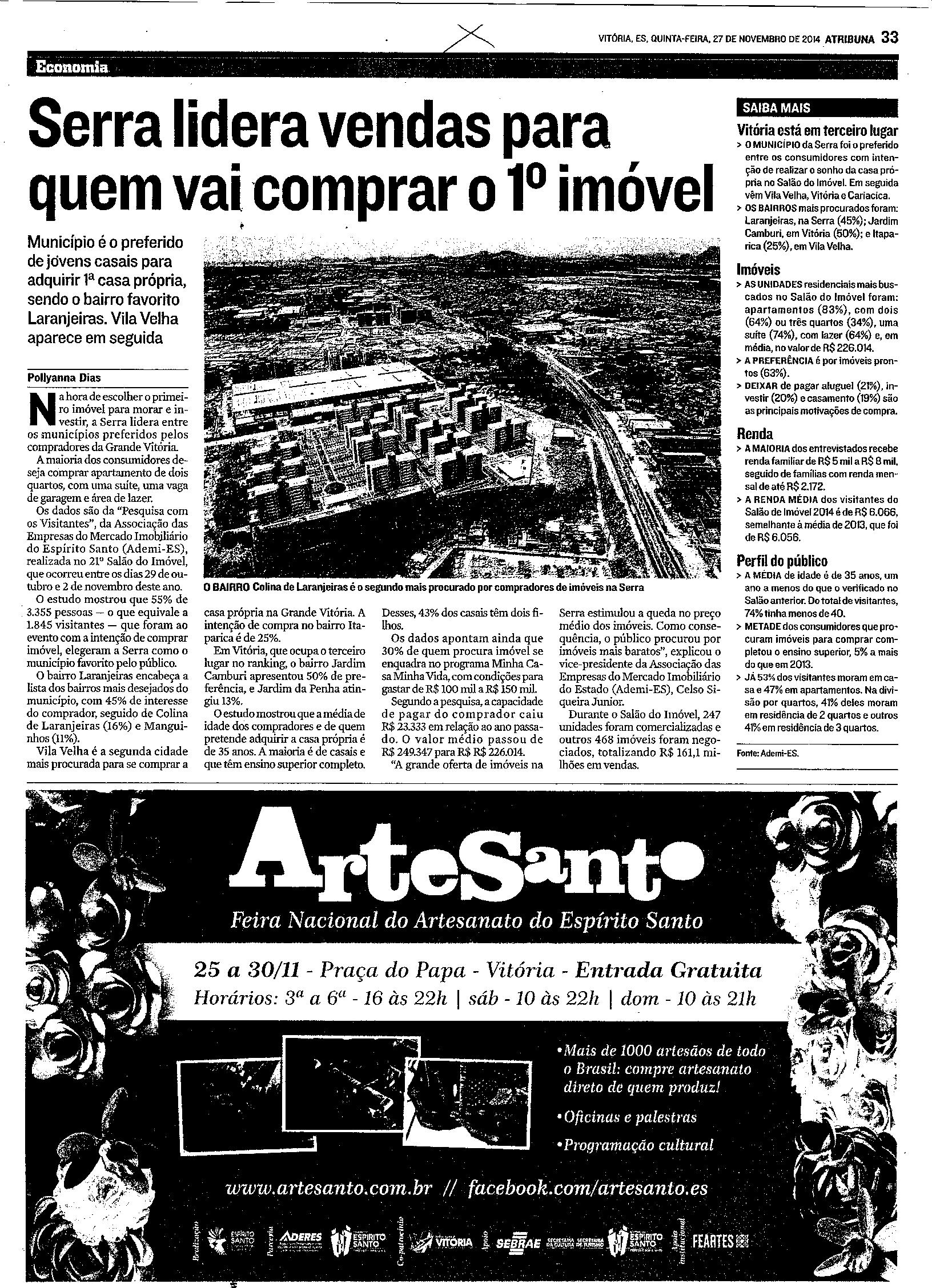 Serra lidera  vendas para quem vai comprar o 1º imovel