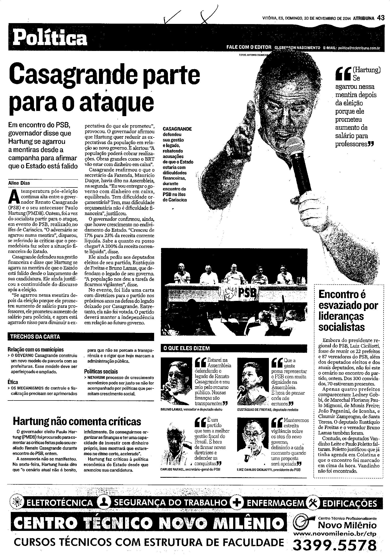Casagrande parte para o ataque
