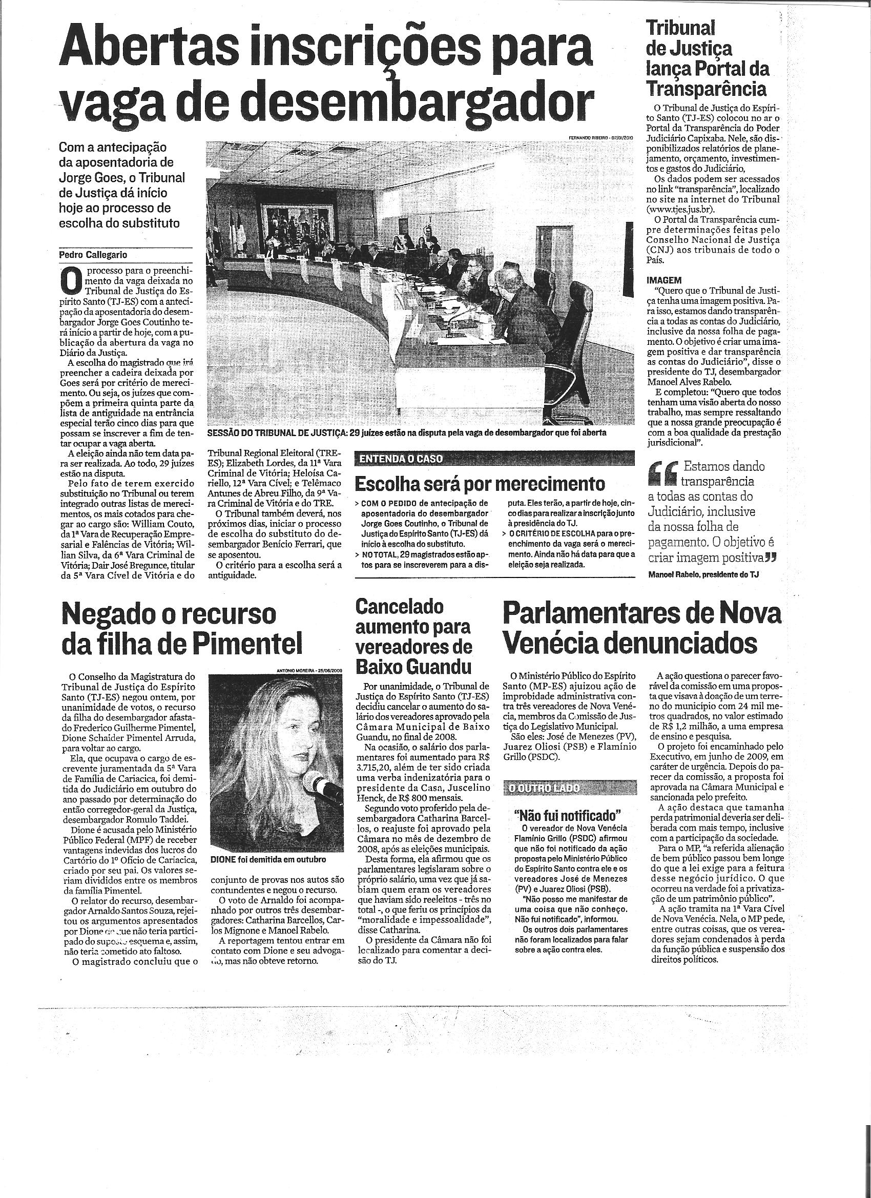 Política - Abertas inscrições para vaga de desembargador