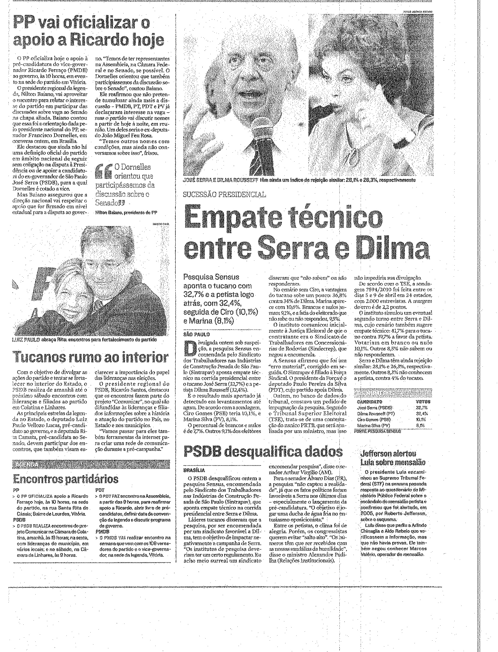 Política - PP vai oficializar apoio a Ricardo hoje