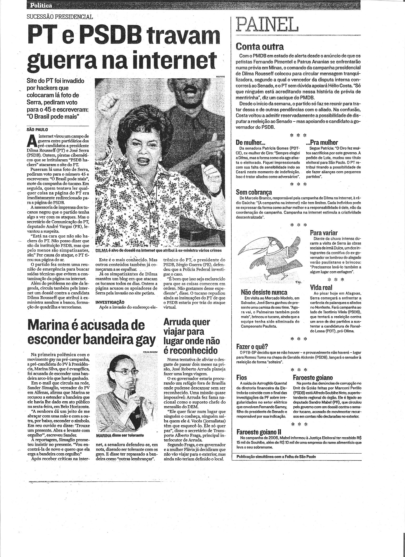 Política - PT e PSDB travam guerra na internet