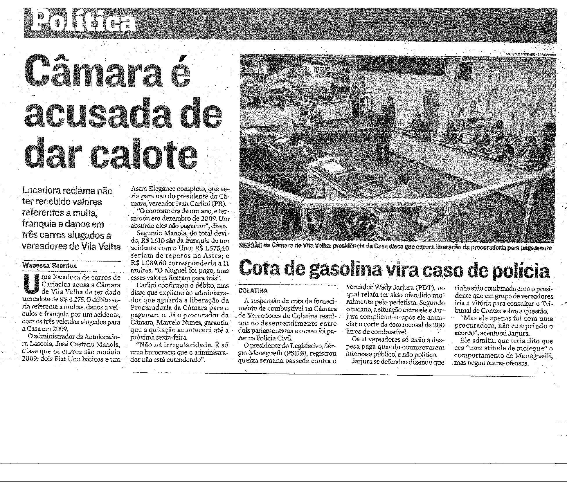Câmara é acusada de dar calote