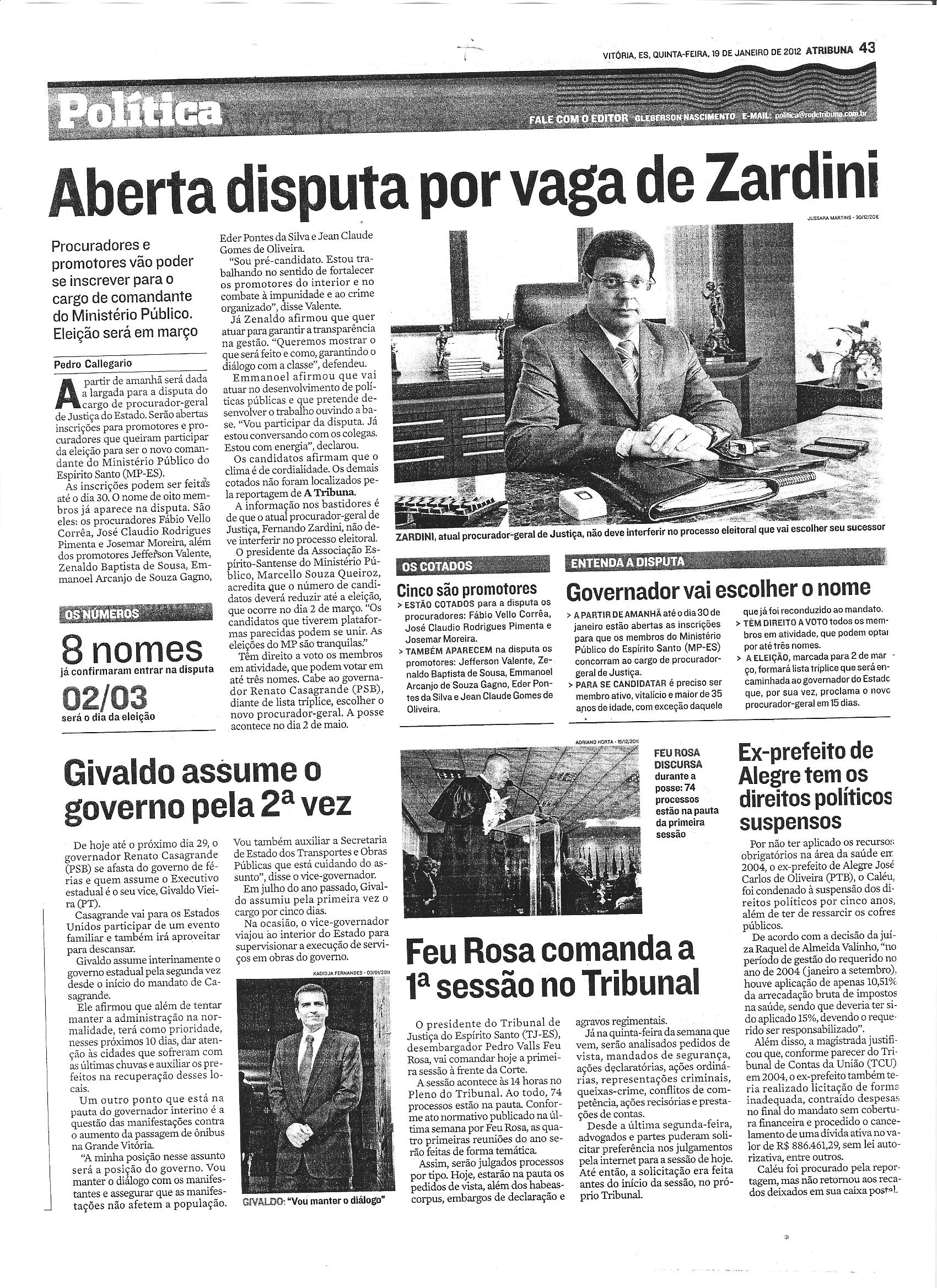 Aberta disputa por vaga de Zardini