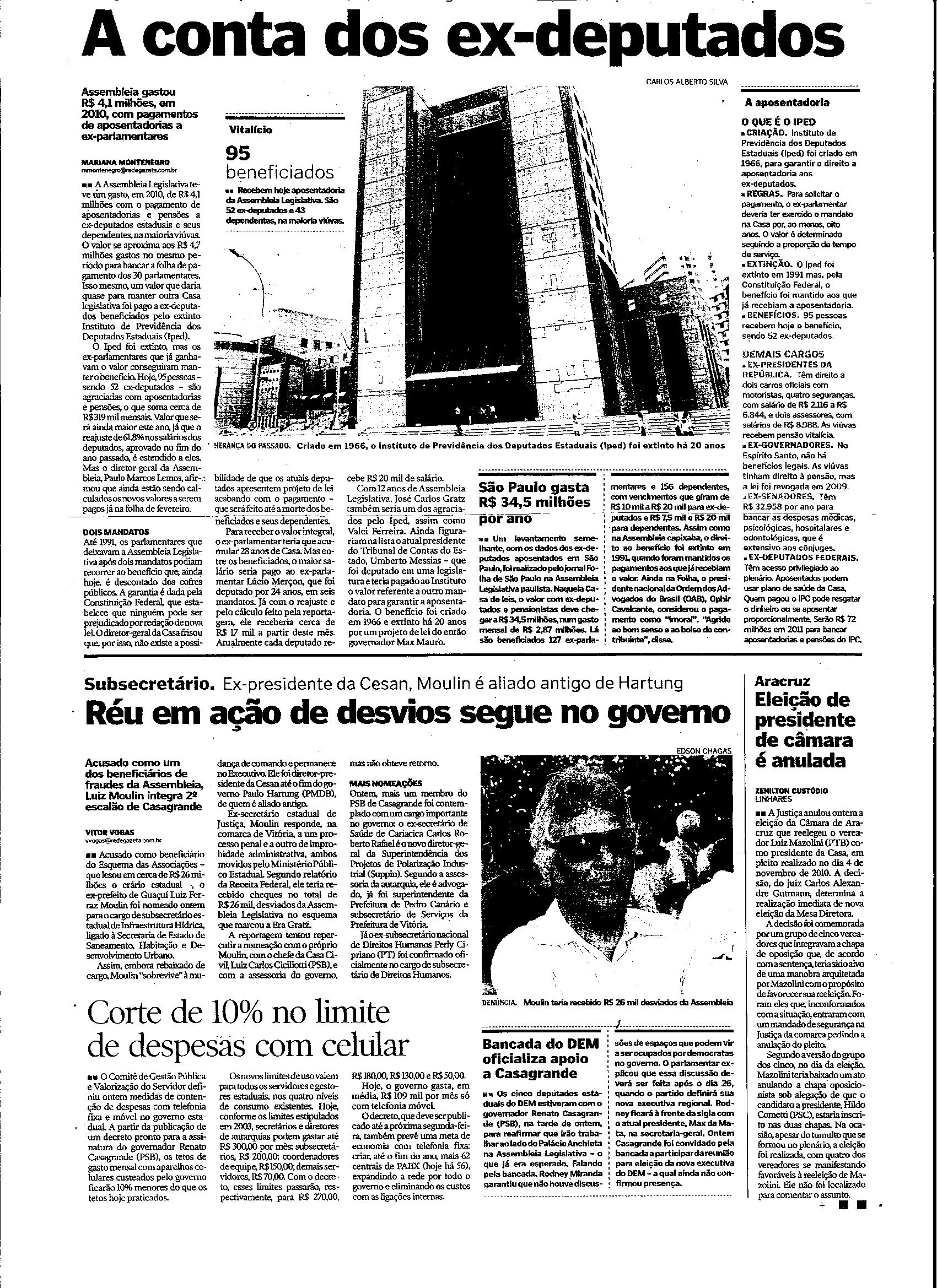 A conta dos ex-deputados