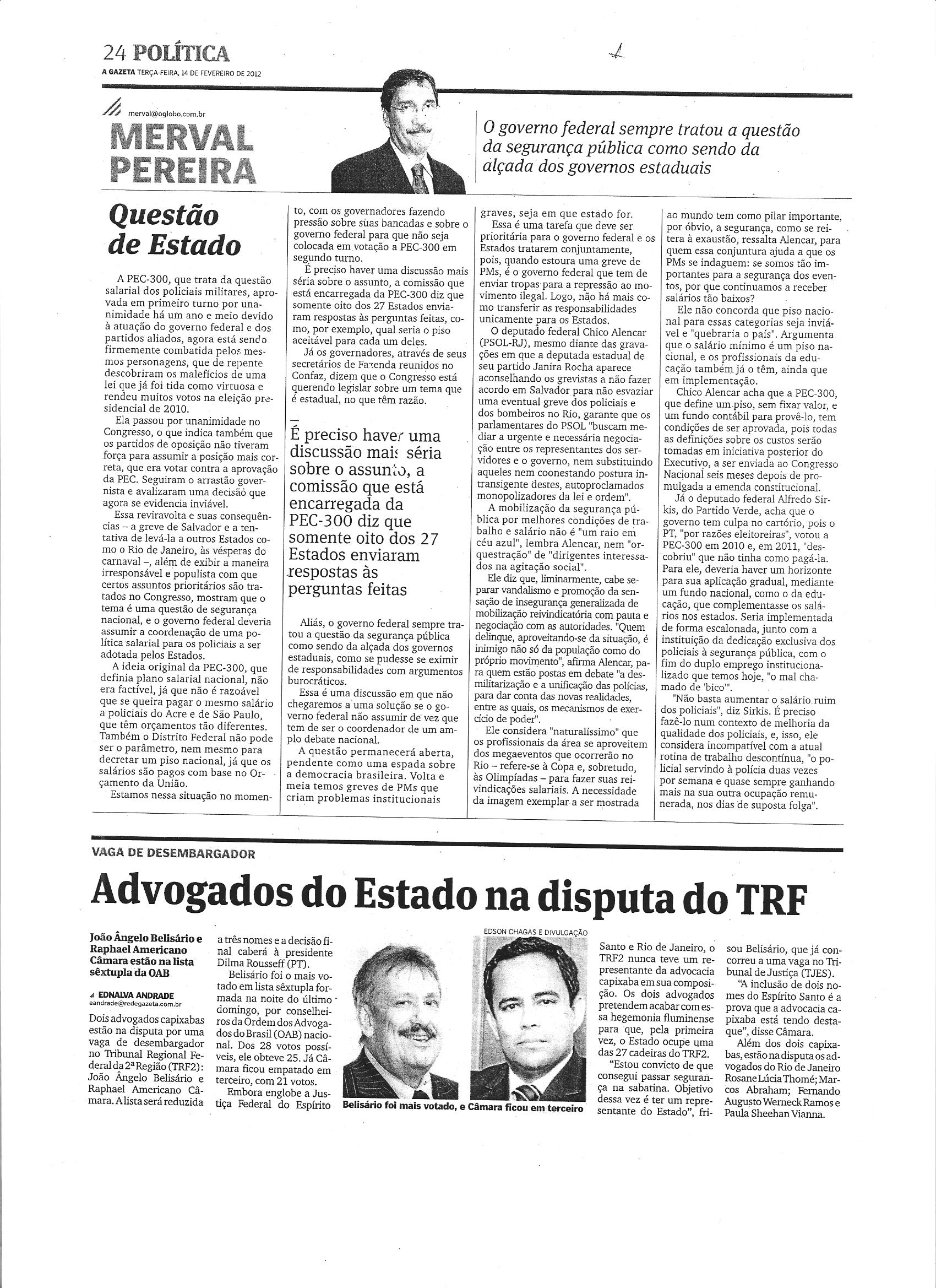 Advogados do Estado na disputa do TRF