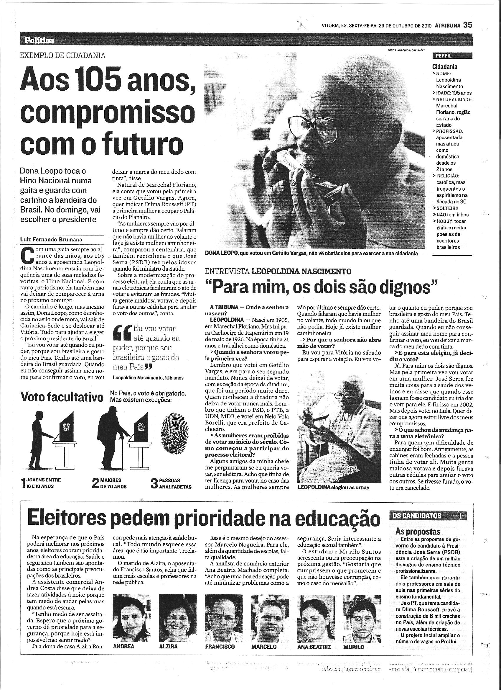Aos 105 anos, compromisso com o futuro