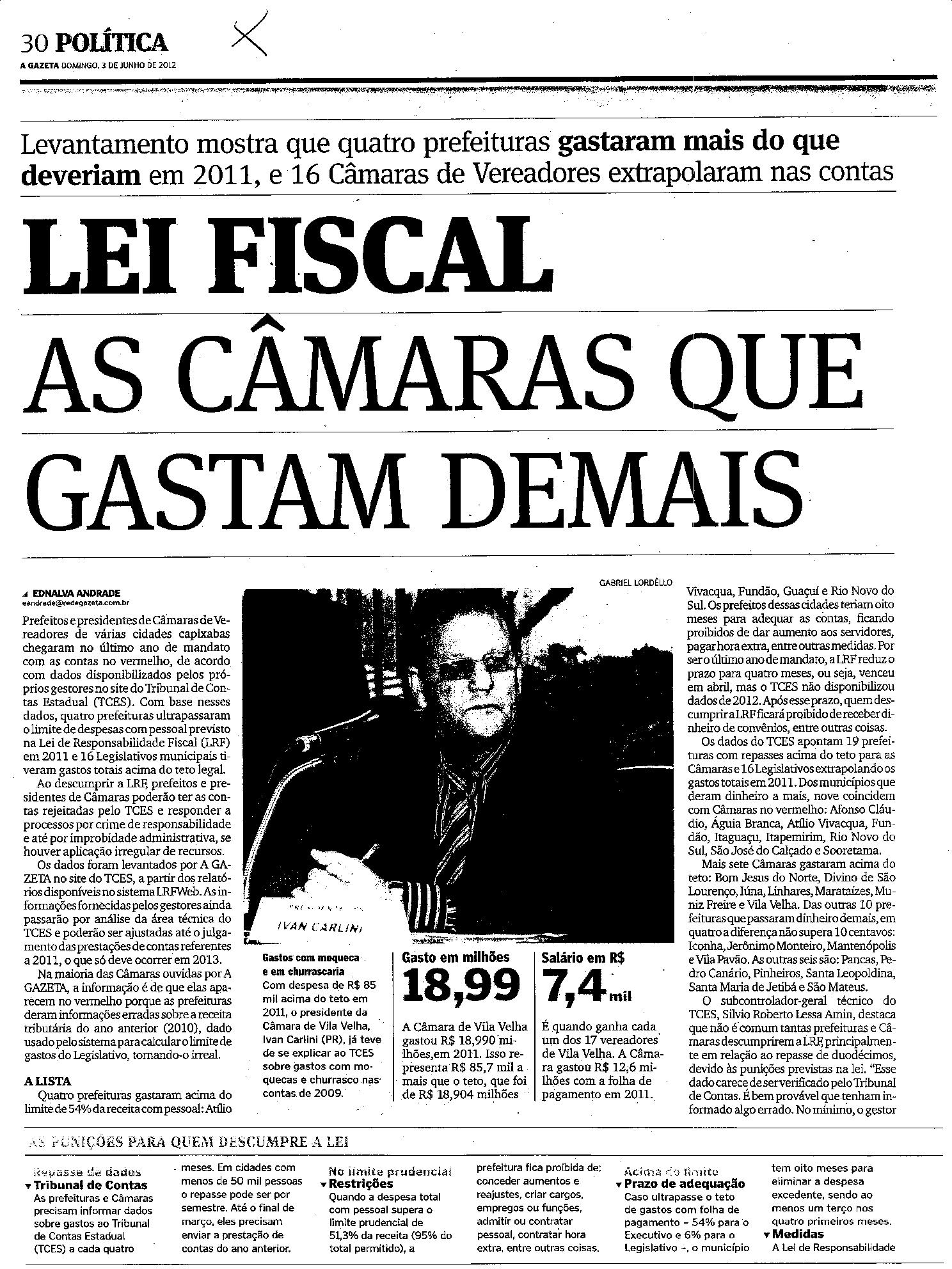Lei Fiscal - As câmaras que gastam demais
