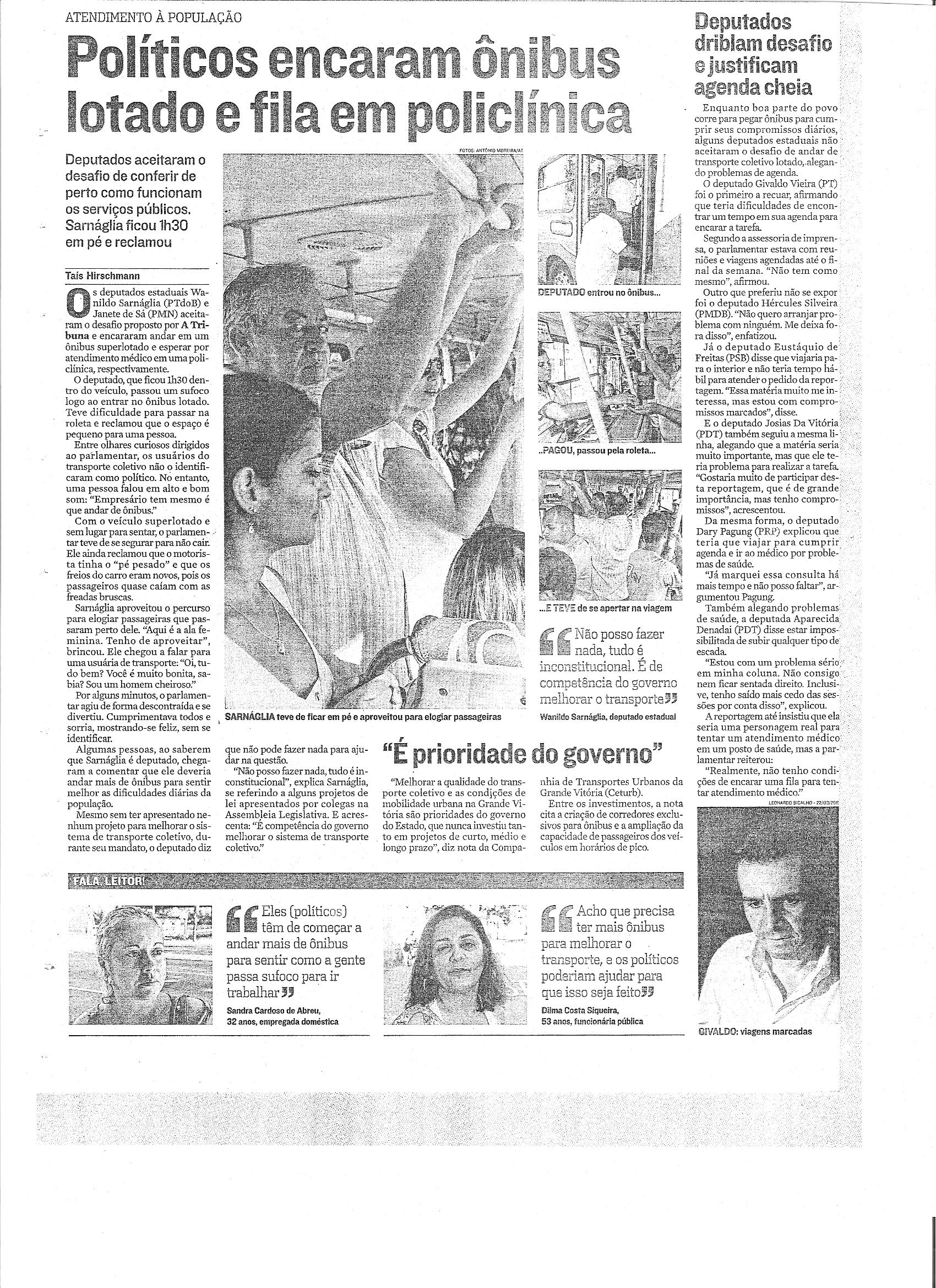 Desafio - Políticos encaram ônibus lotado