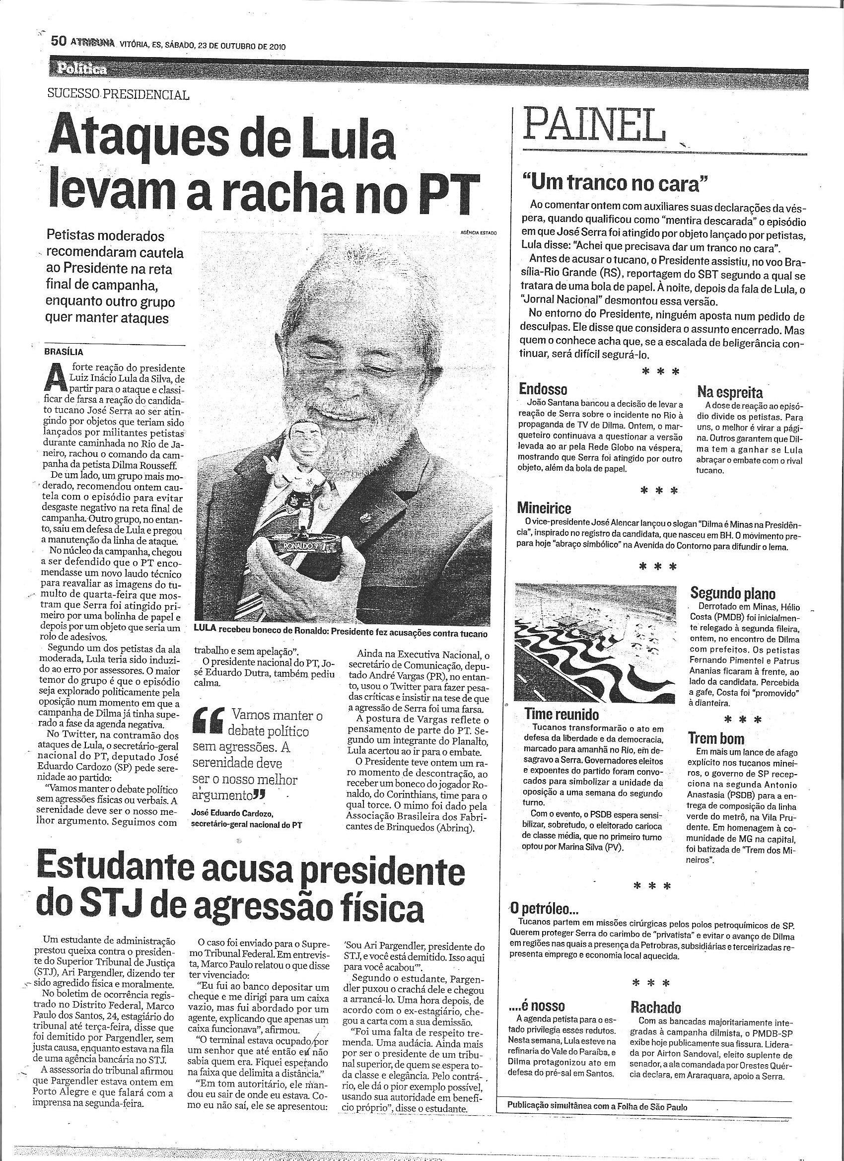 Ataques de Lula levam a racha no PT