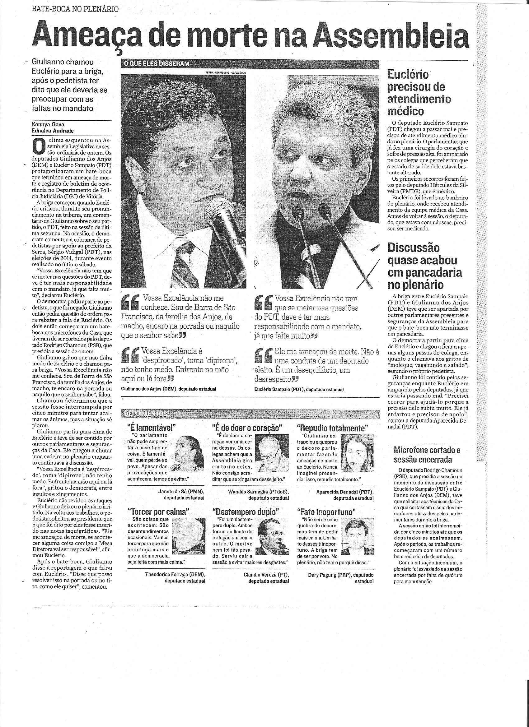 Política - Bate-Boca no plenário