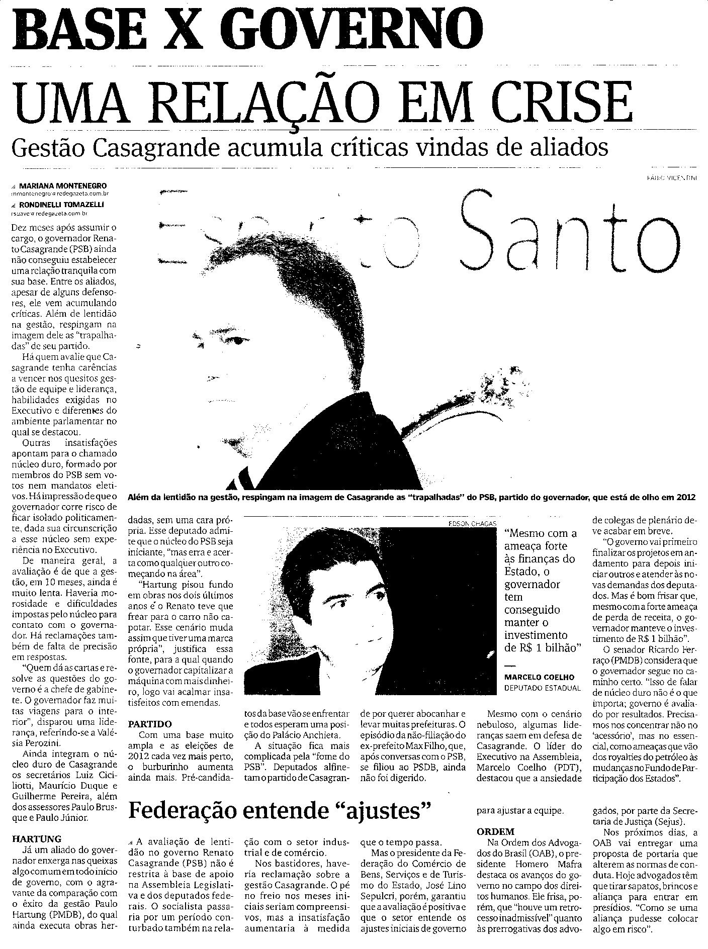 Base x Governo - Uma relação em crise