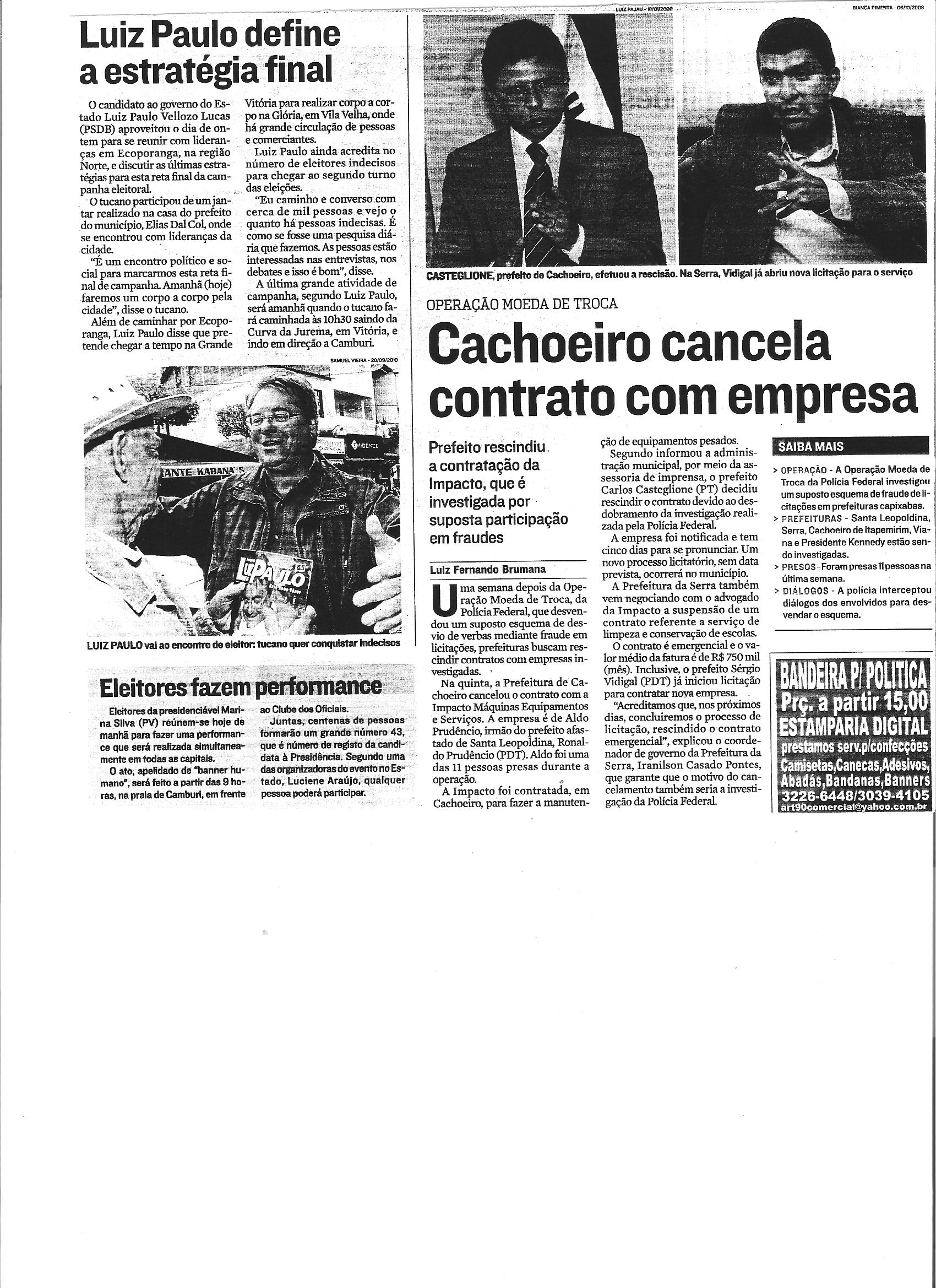 Cachoeiro cancela contrato com empresa
