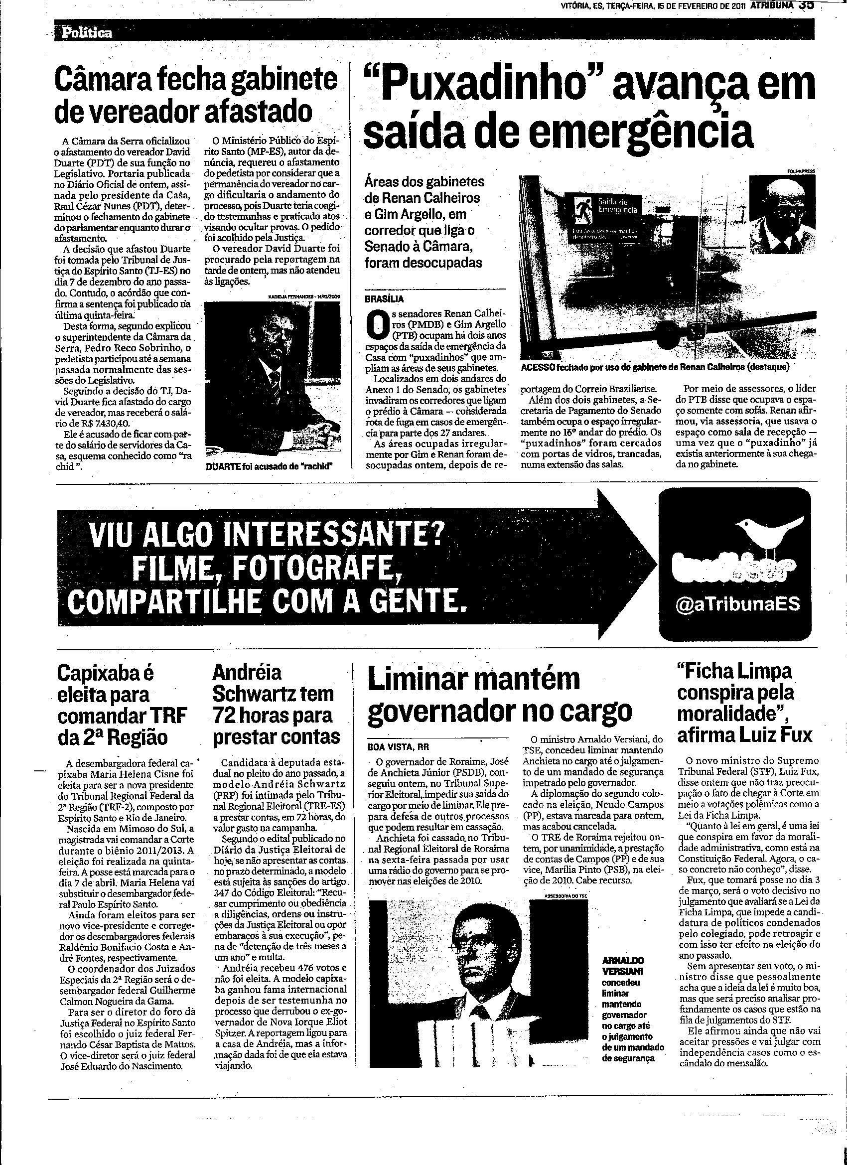 Câmara fecha gabinete de vereador afastado
