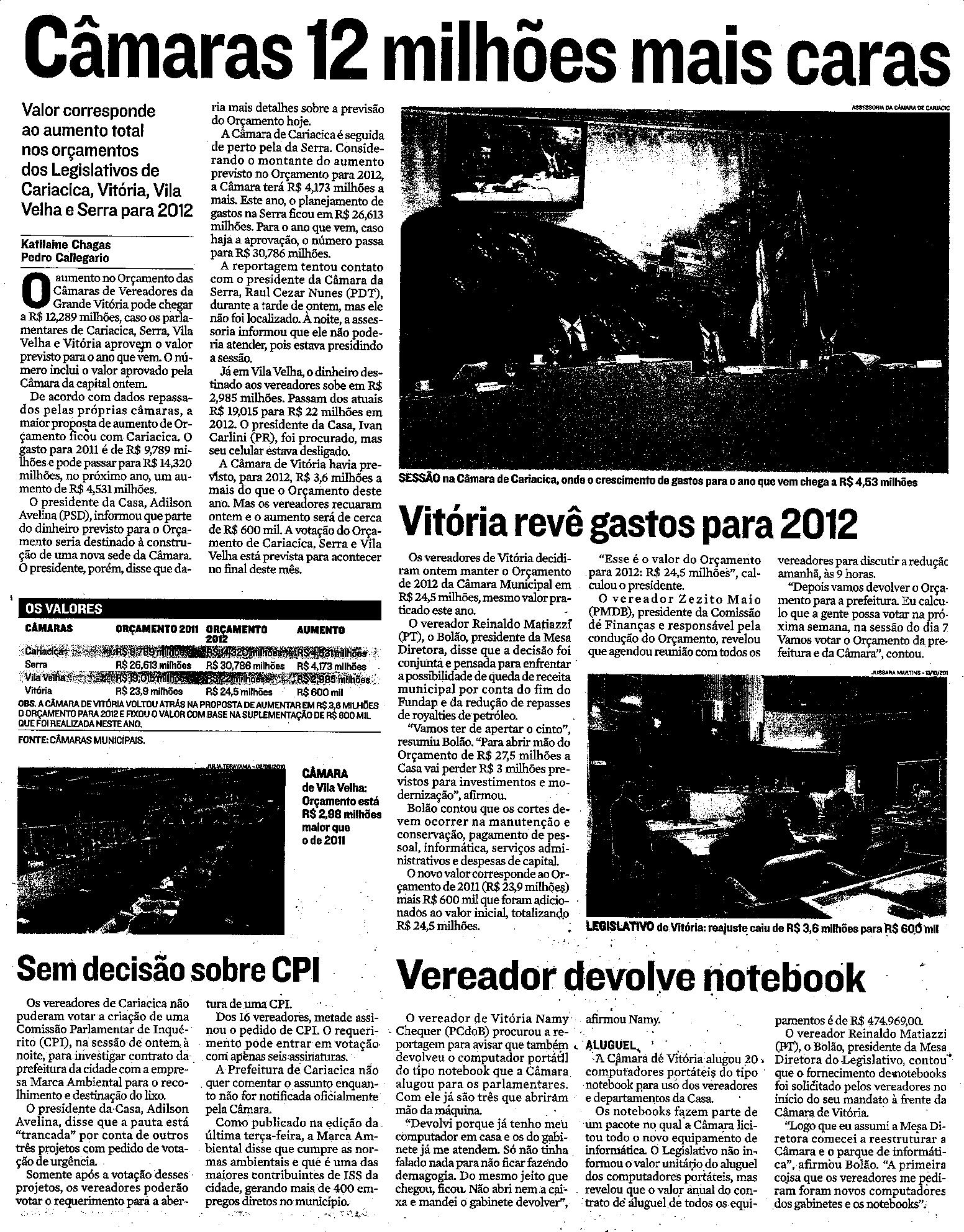 Câmaras 12 milhões mais caras