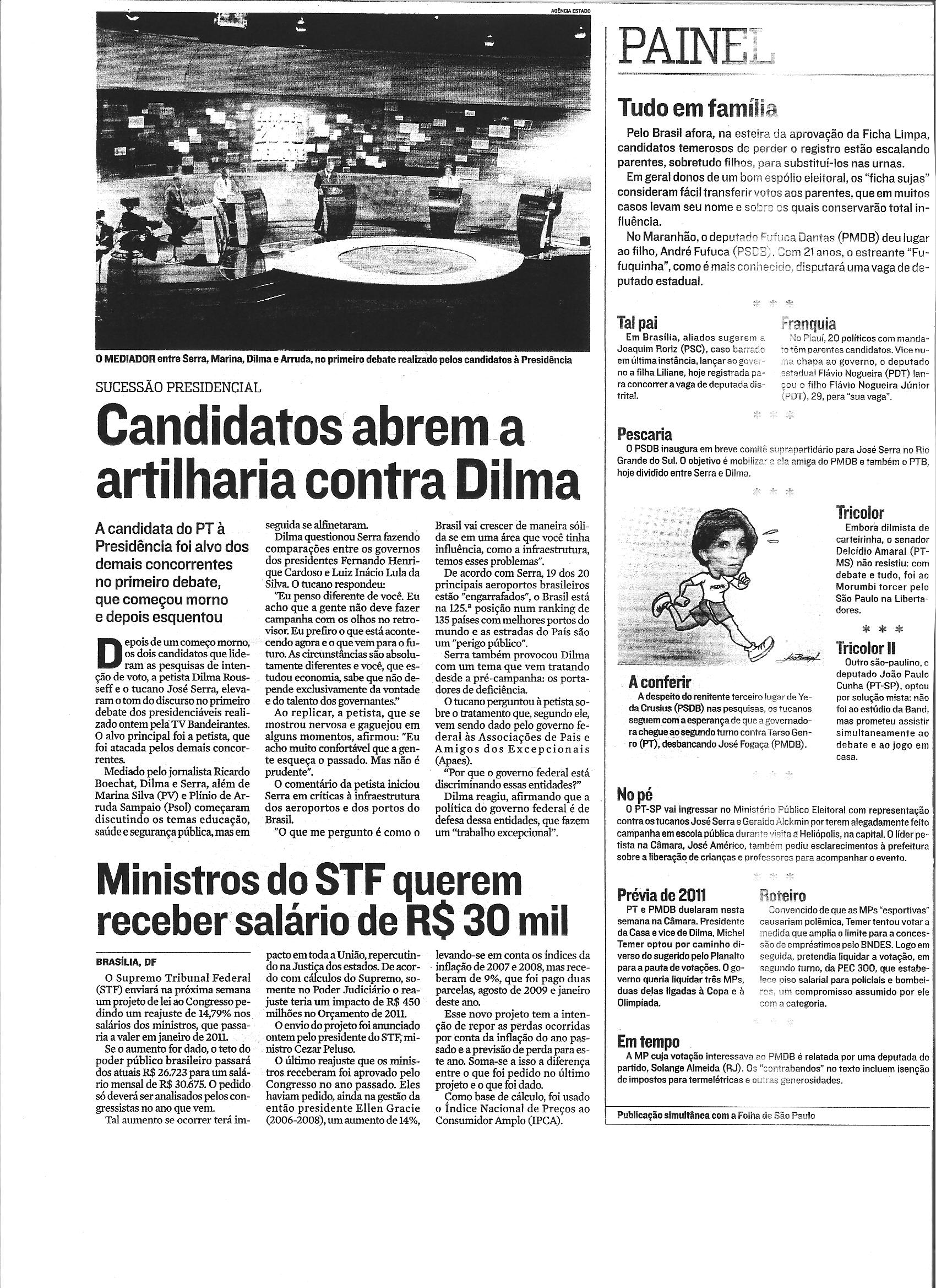 Candidatos abrem a artilharia contra Dilma