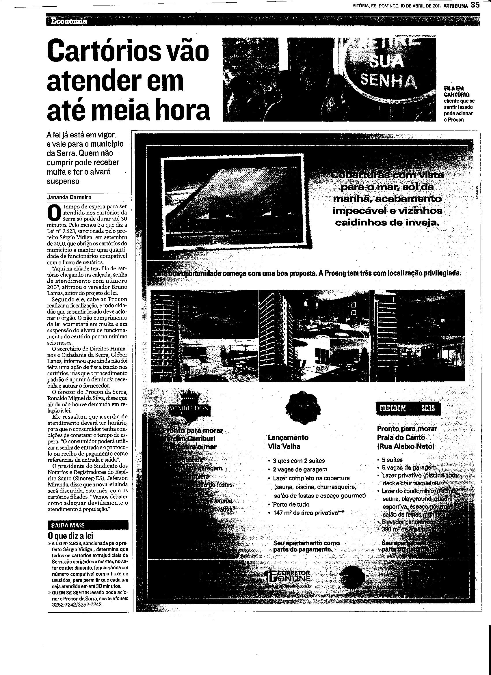 Cartórios vão atender em até meia hora