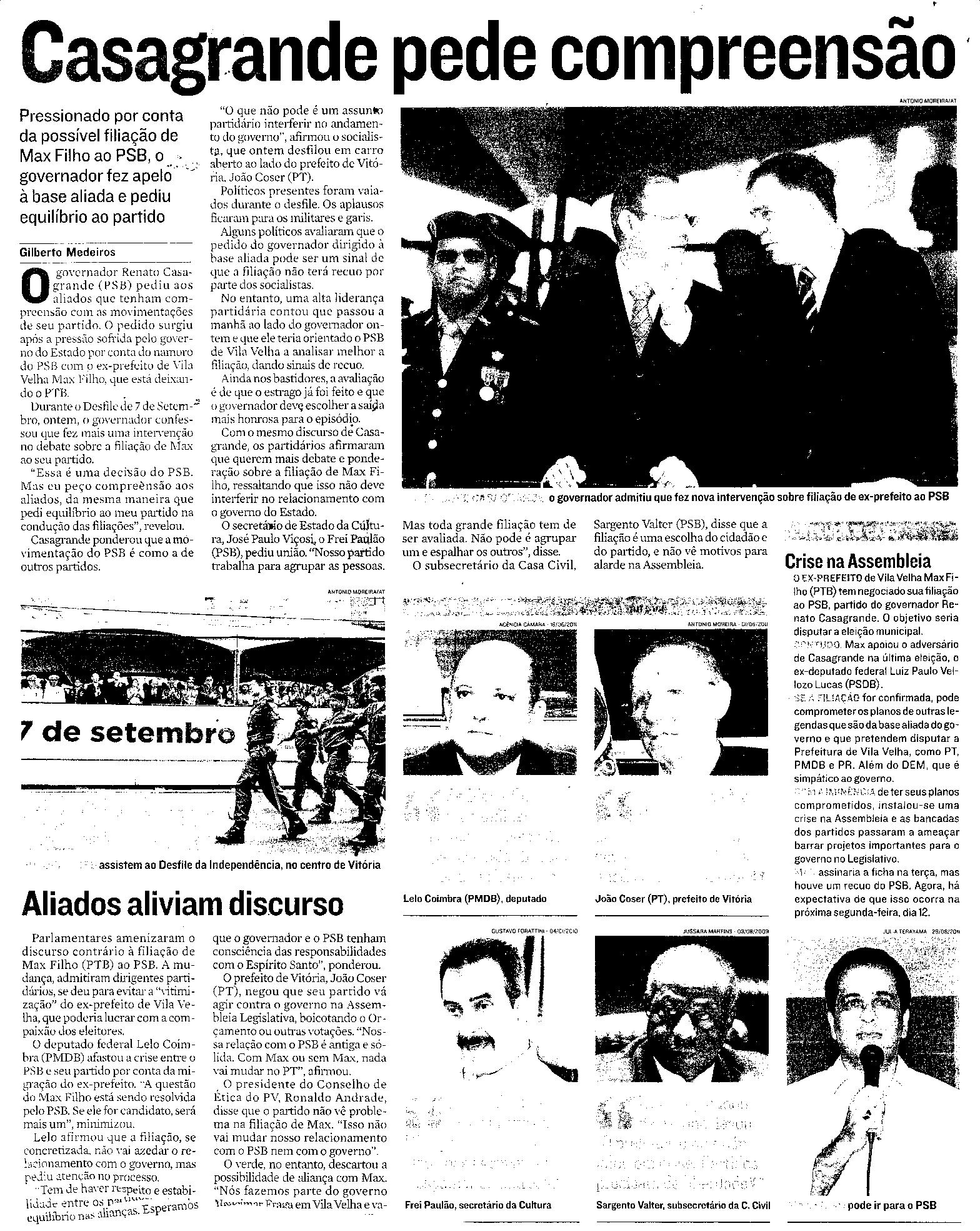 Casagrande pede para os poderes cortarem gastos