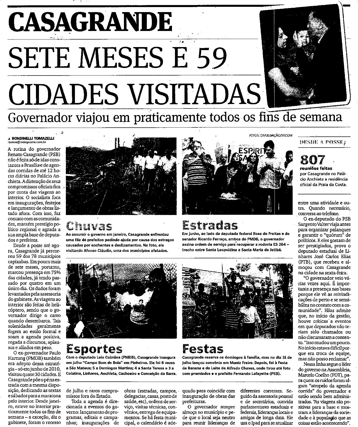 Casagrande - Sete meses e 59 cidades visitadas