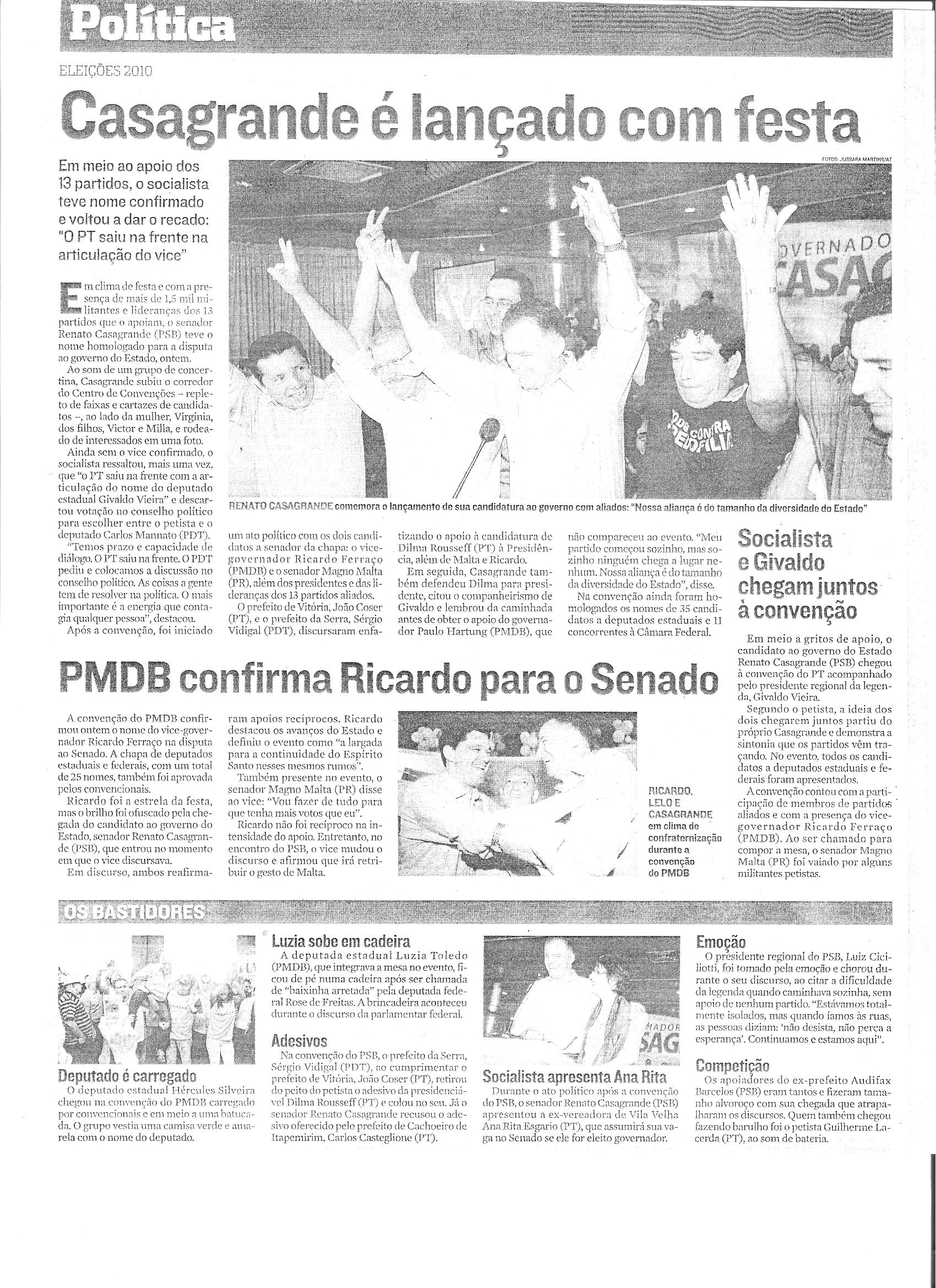 Casagrande é lançado com festa