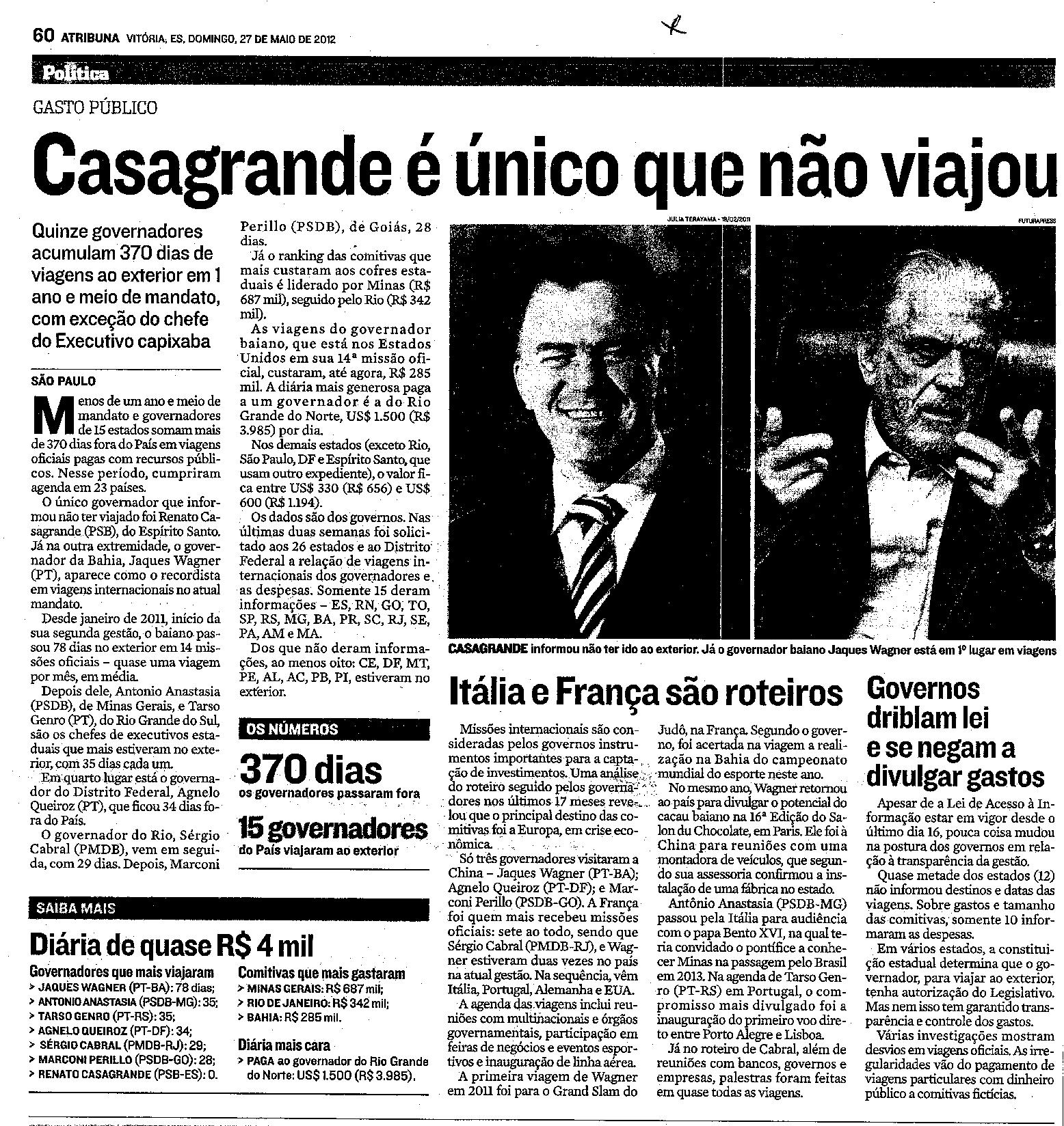 Casagrande é o único que não viajou