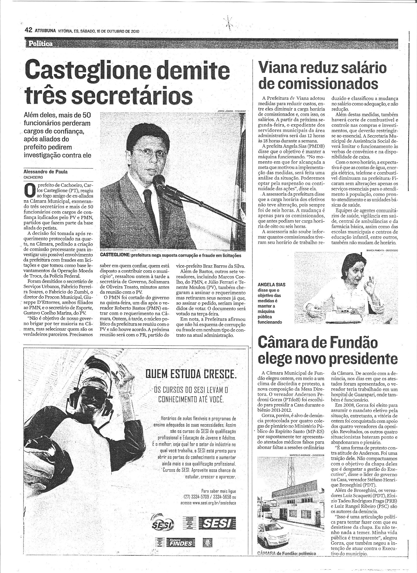 Câmara de Fundão elege novo presidente