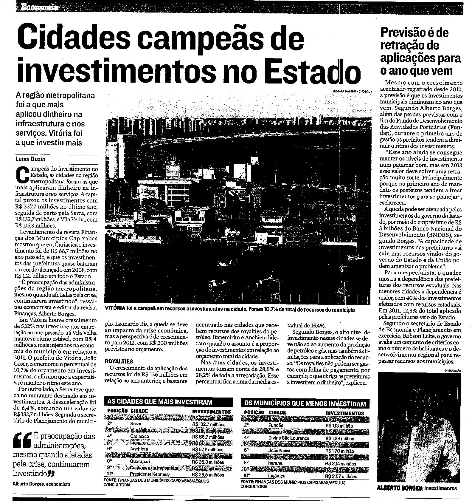 Cidades campeãs de valorização