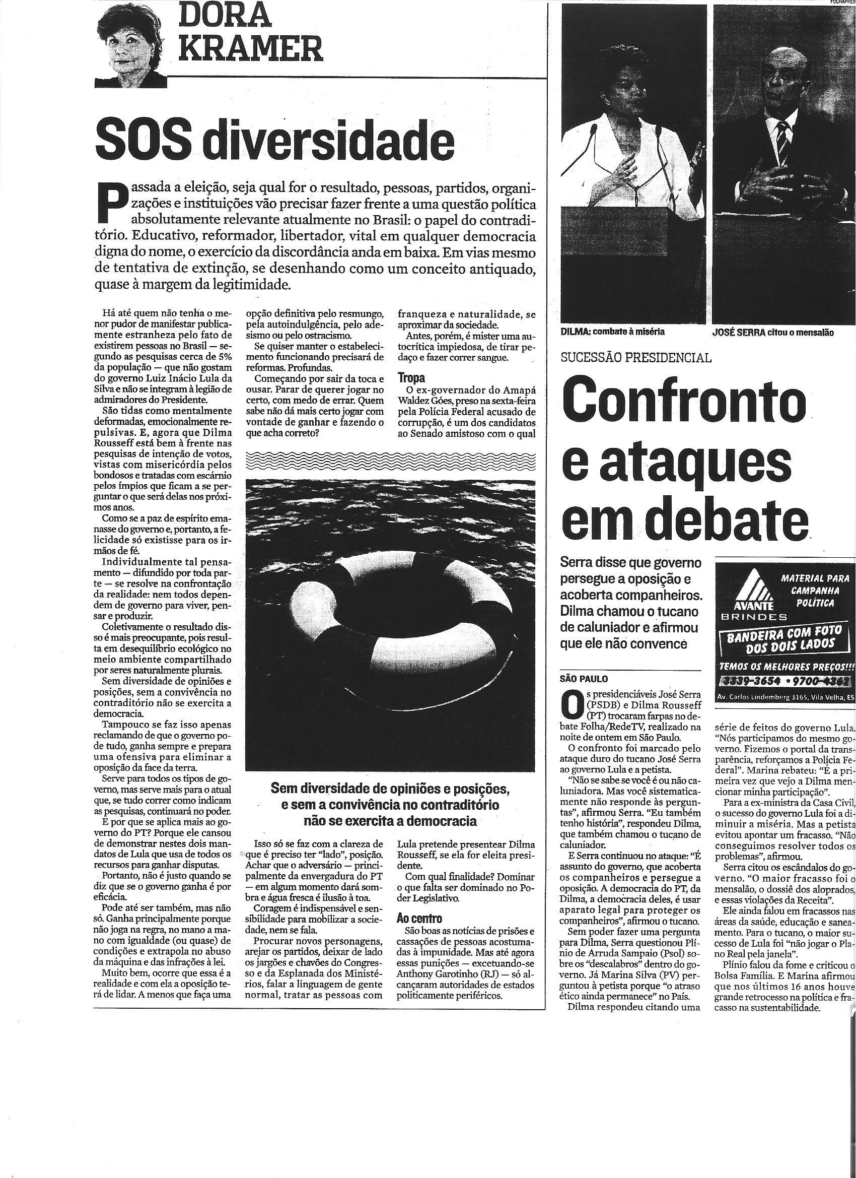 Confronto e ataques em debate