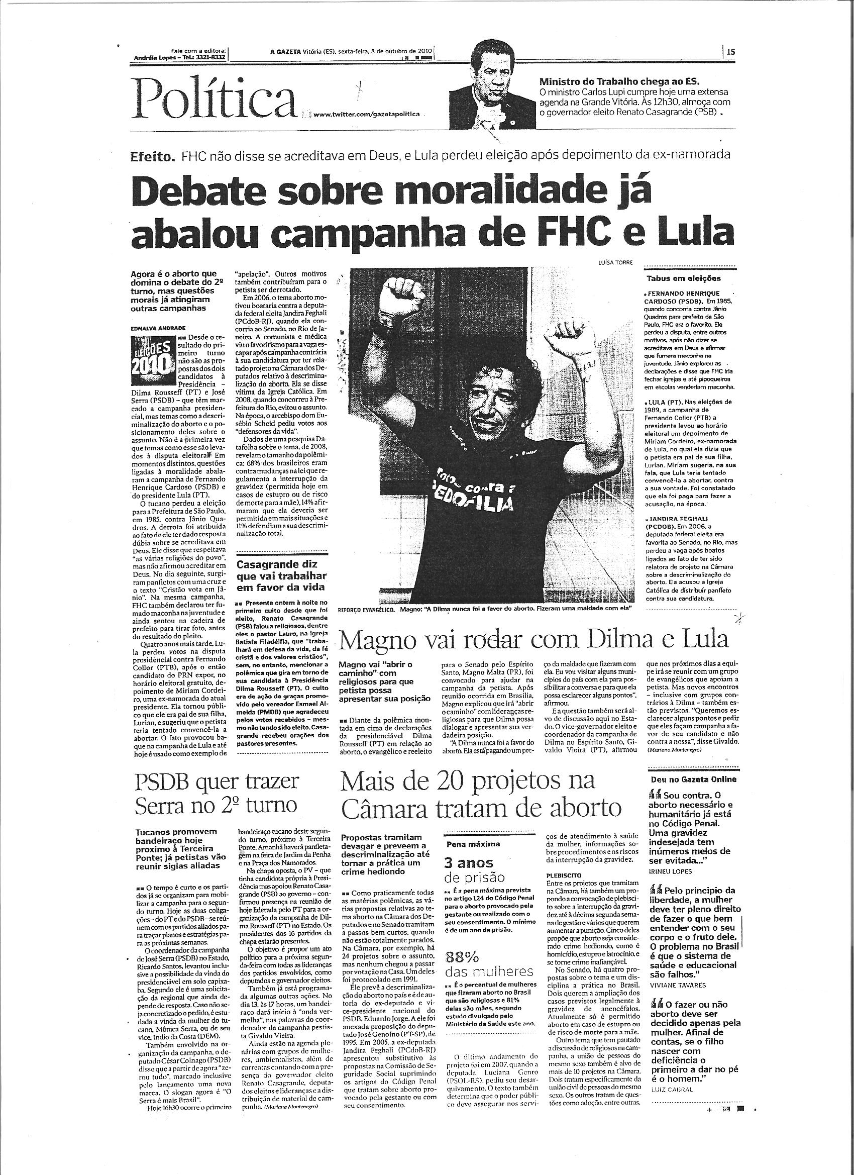 Debate sobre moralidade já abalou campanha de FHC e Lula