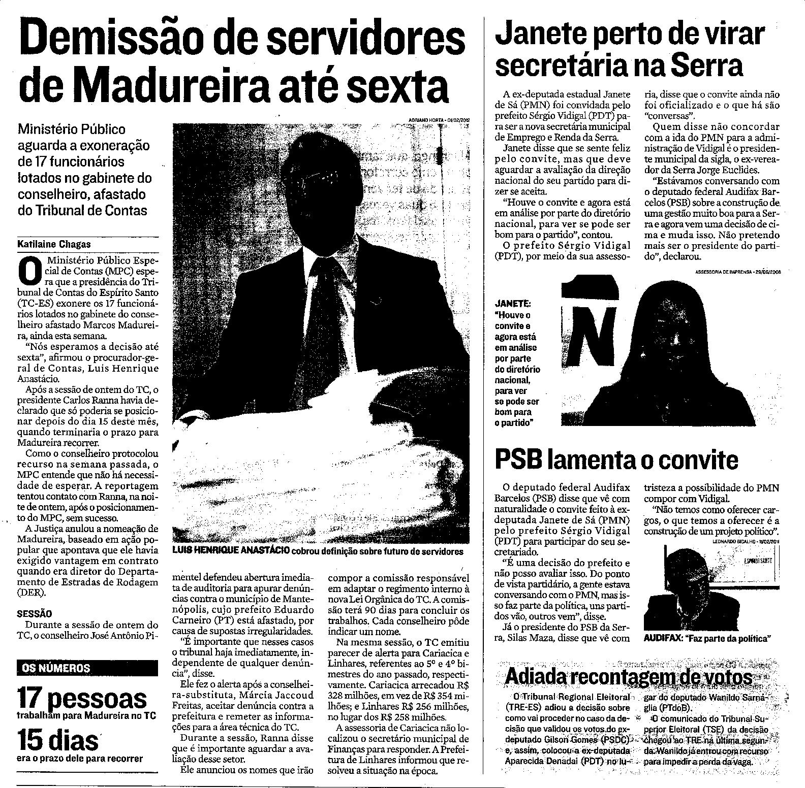 Demissão de servidores de madureira até sexta