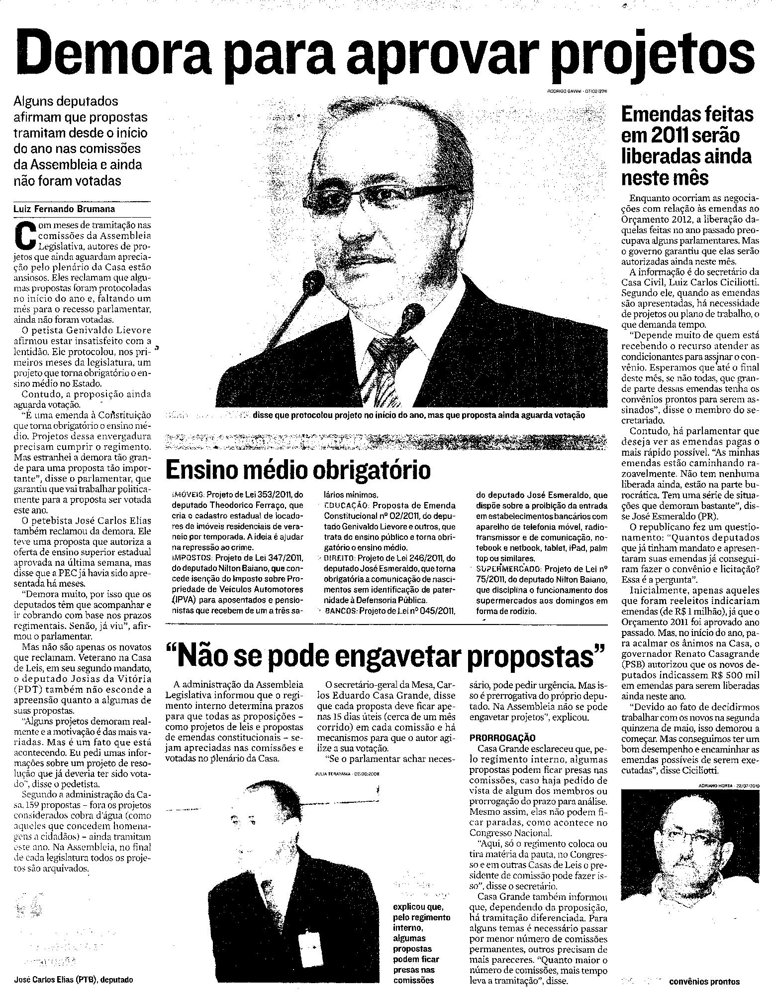 Demora para aprovar projetos