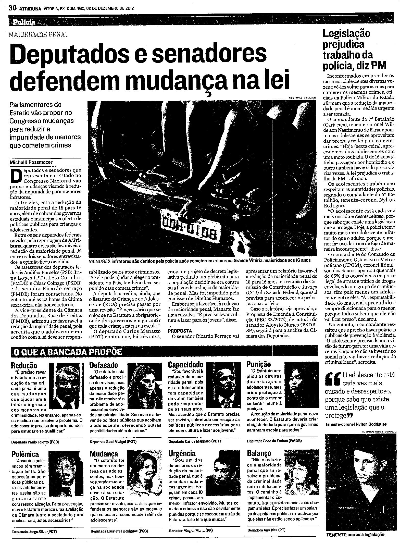 Maioridade Penal - Deputados e senadores vdefendem mudança na lei