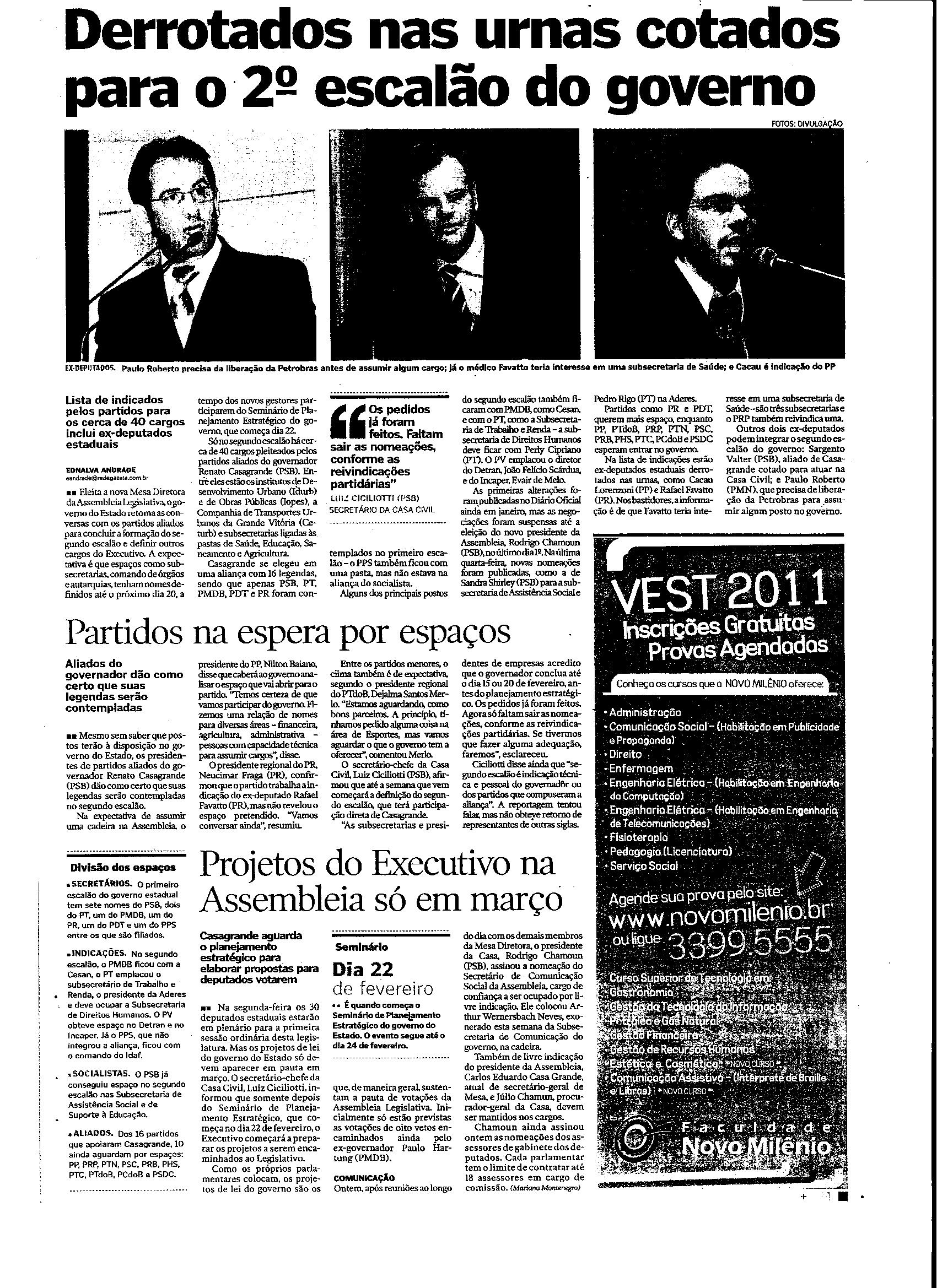 Derrotados nas urnas cotados para o 2º escalão do governo