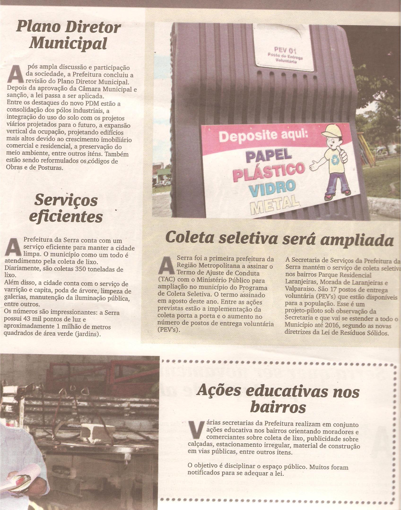 Serra 455 anos de história - Plano Diretor Municipal