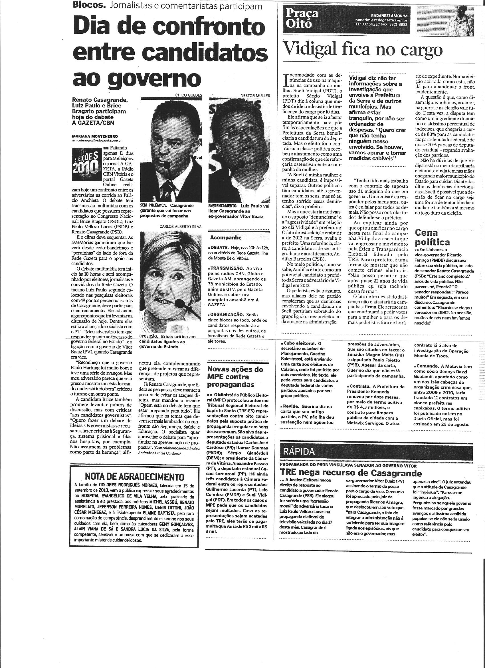 Dia de debate entre candidatos ao Senado