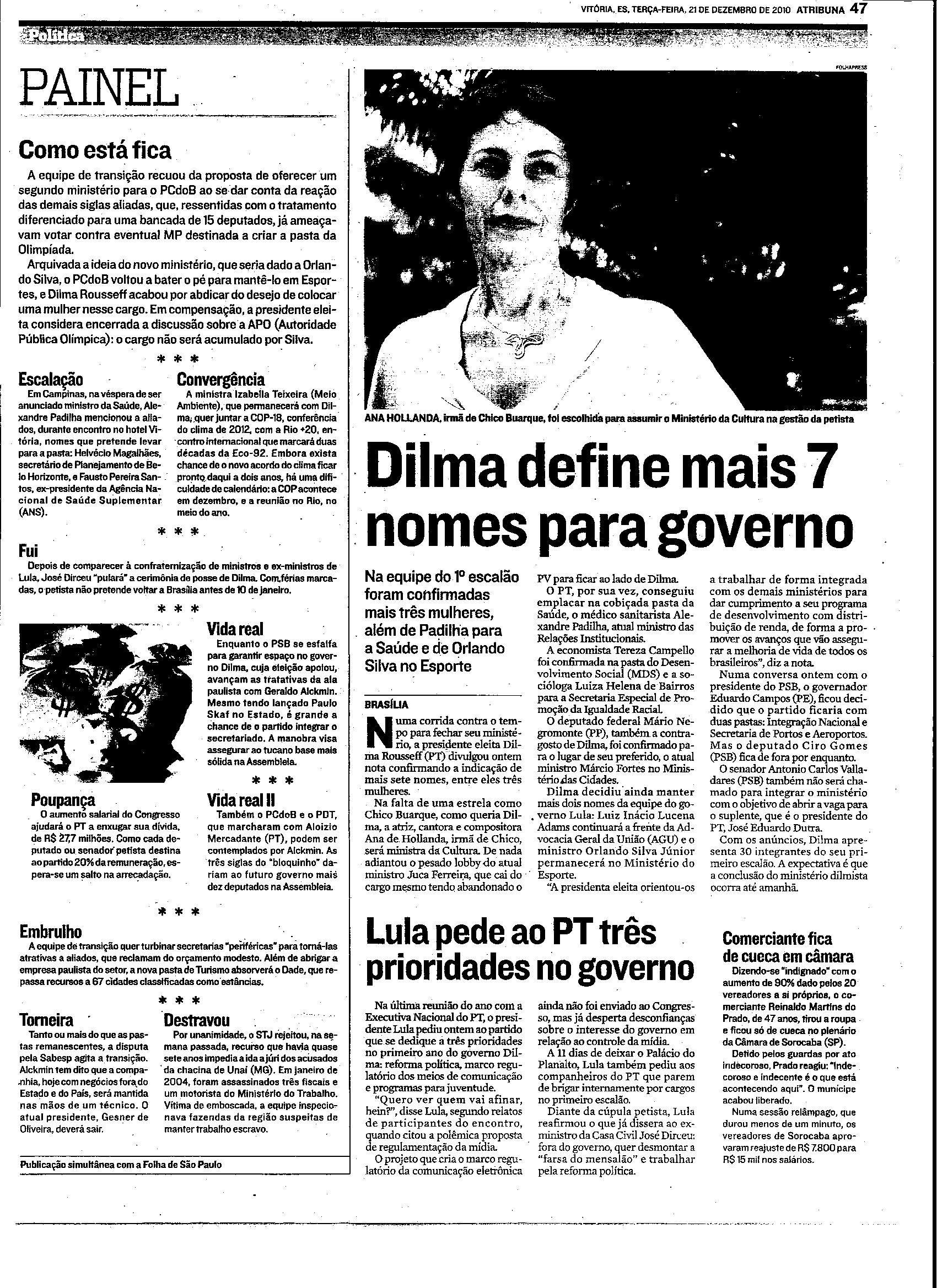 Dilma define mais 7 nomes para governo
