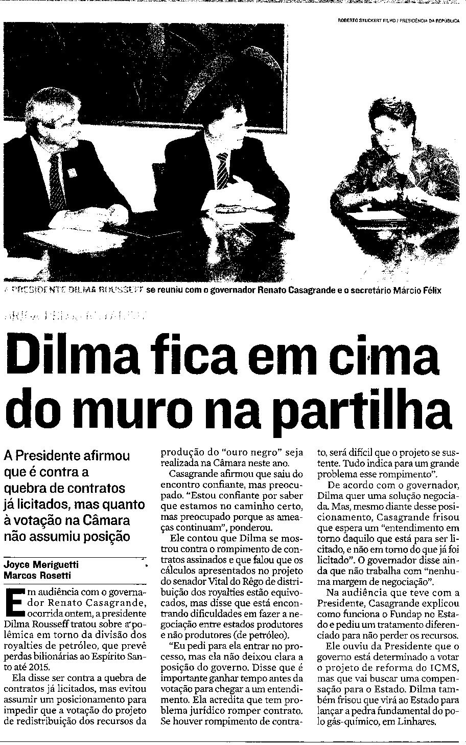 Dilma fica satisfeita com vitória, diz Cabral