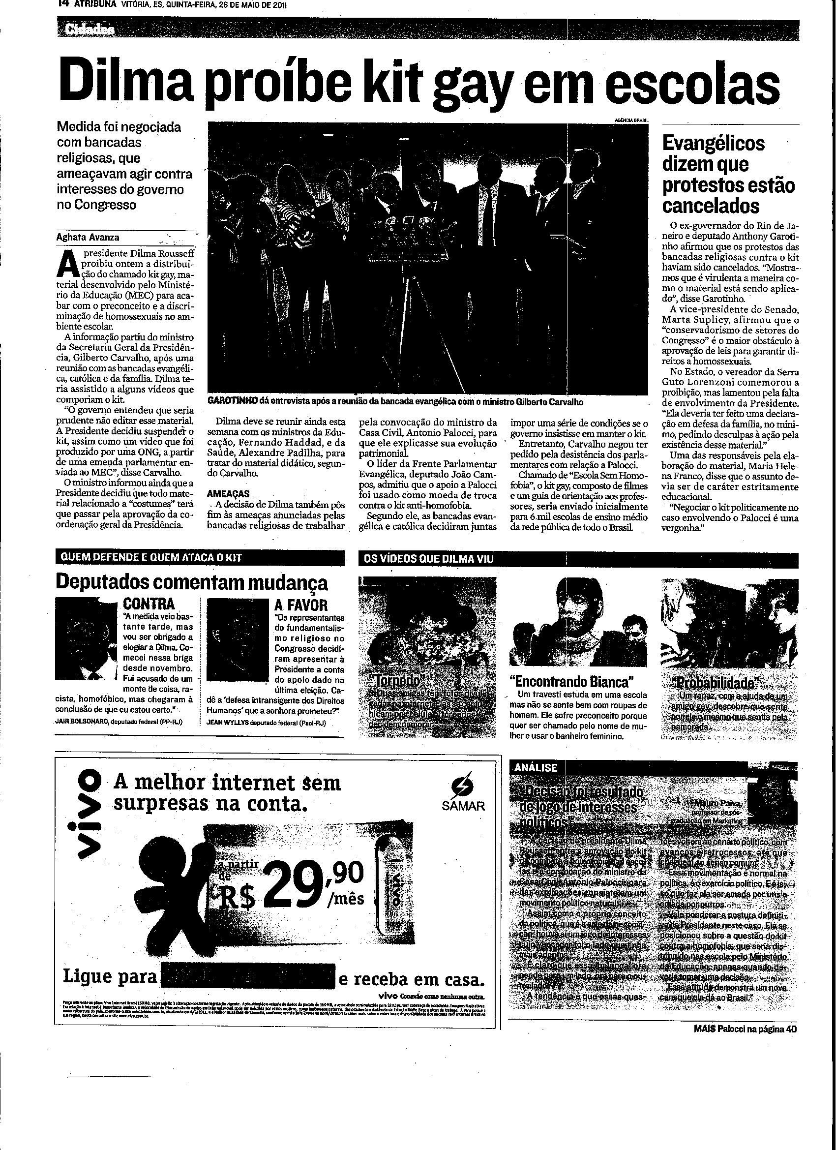 Dilma proíbe Kit Gay em escolas