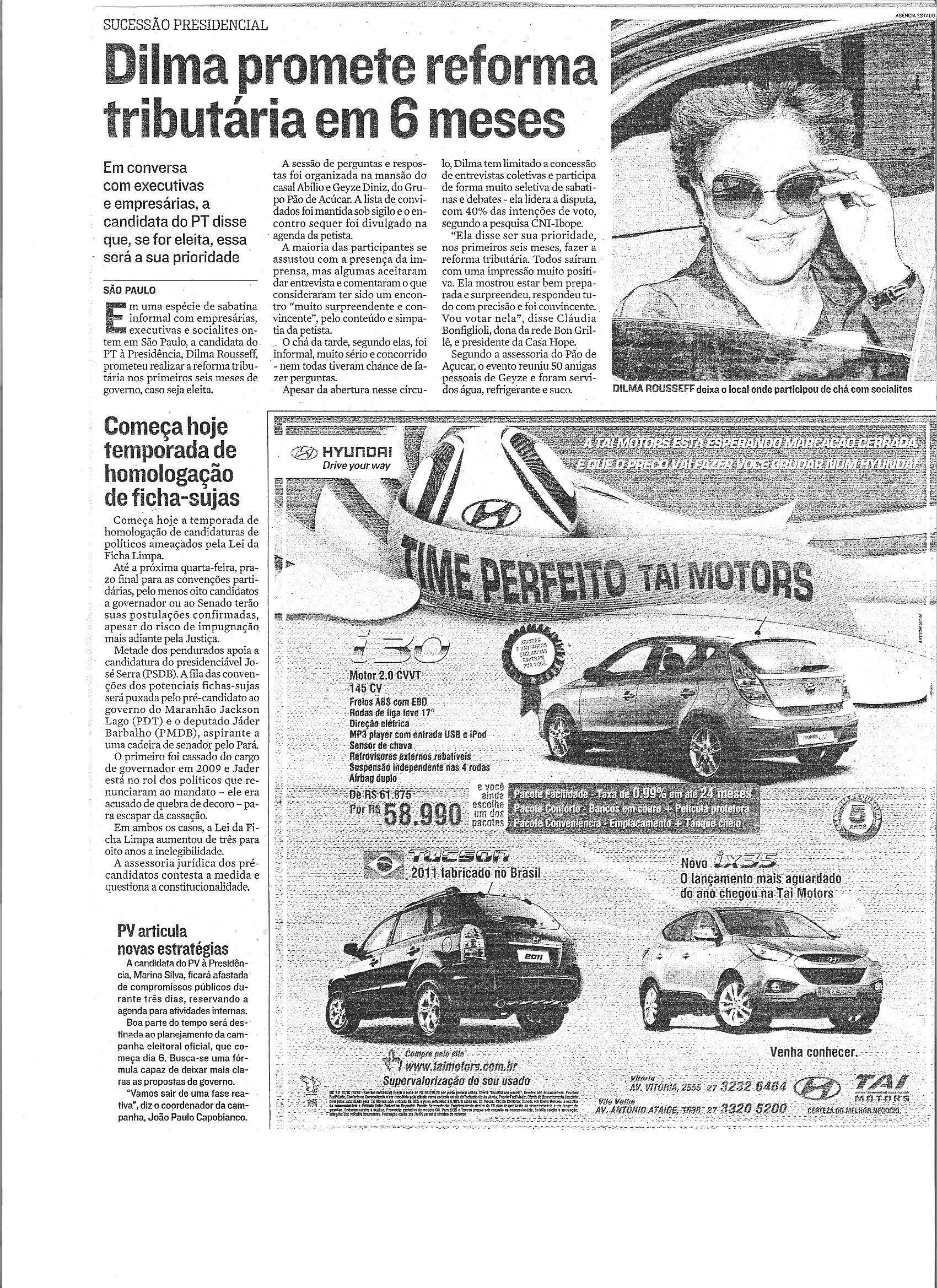 Dilma promete reforma tributária em 6 meses