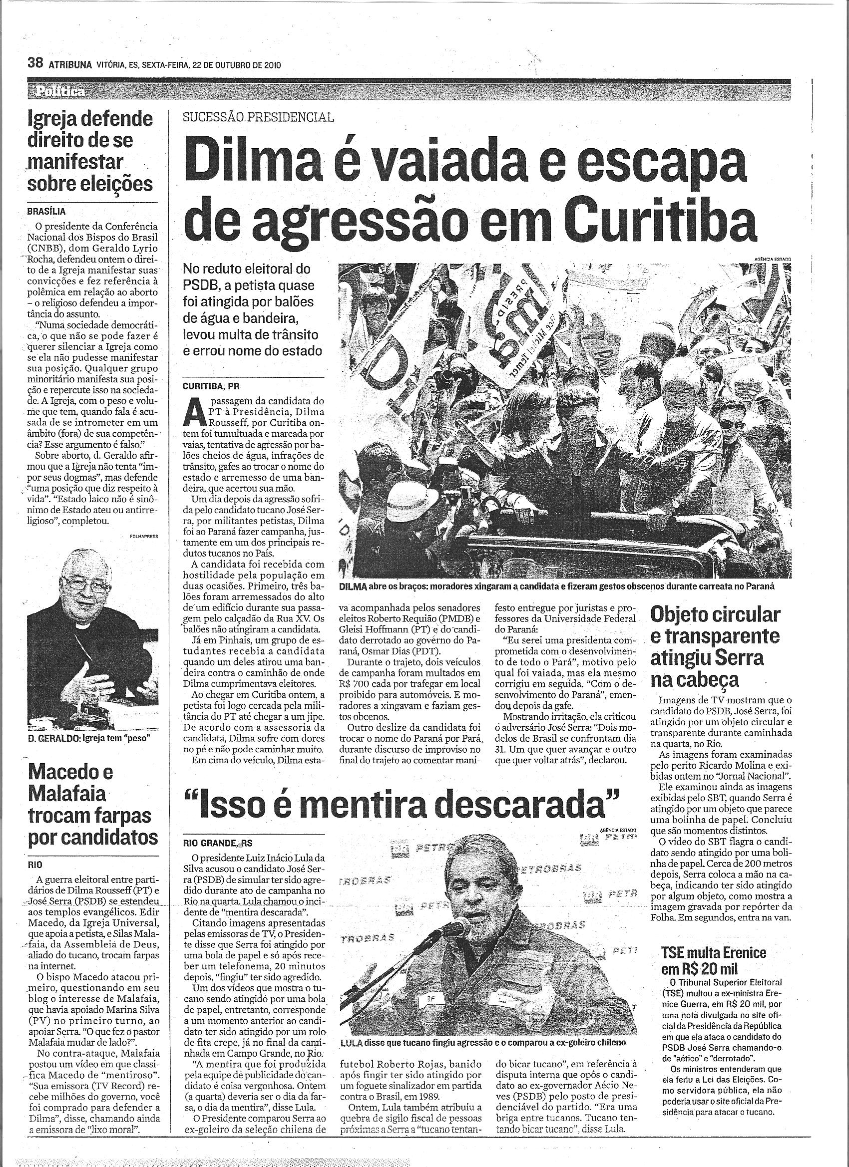 Dilma é vaiada e escapa de agressão em Curitiba